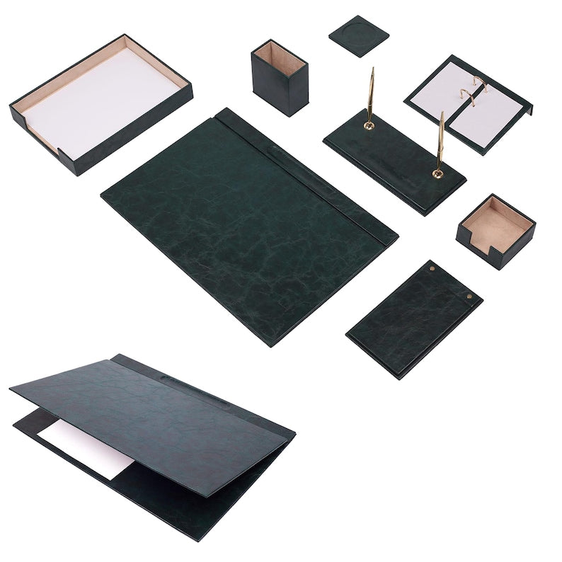 MOOG 10-Piece Leather Desk Set