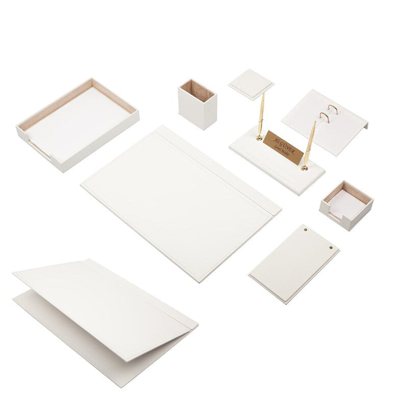 MOOG 10-Piece Leather Desk Set