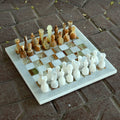White and Green Onyx Marble Chess Set 12 Inches - Beautiful Handmade