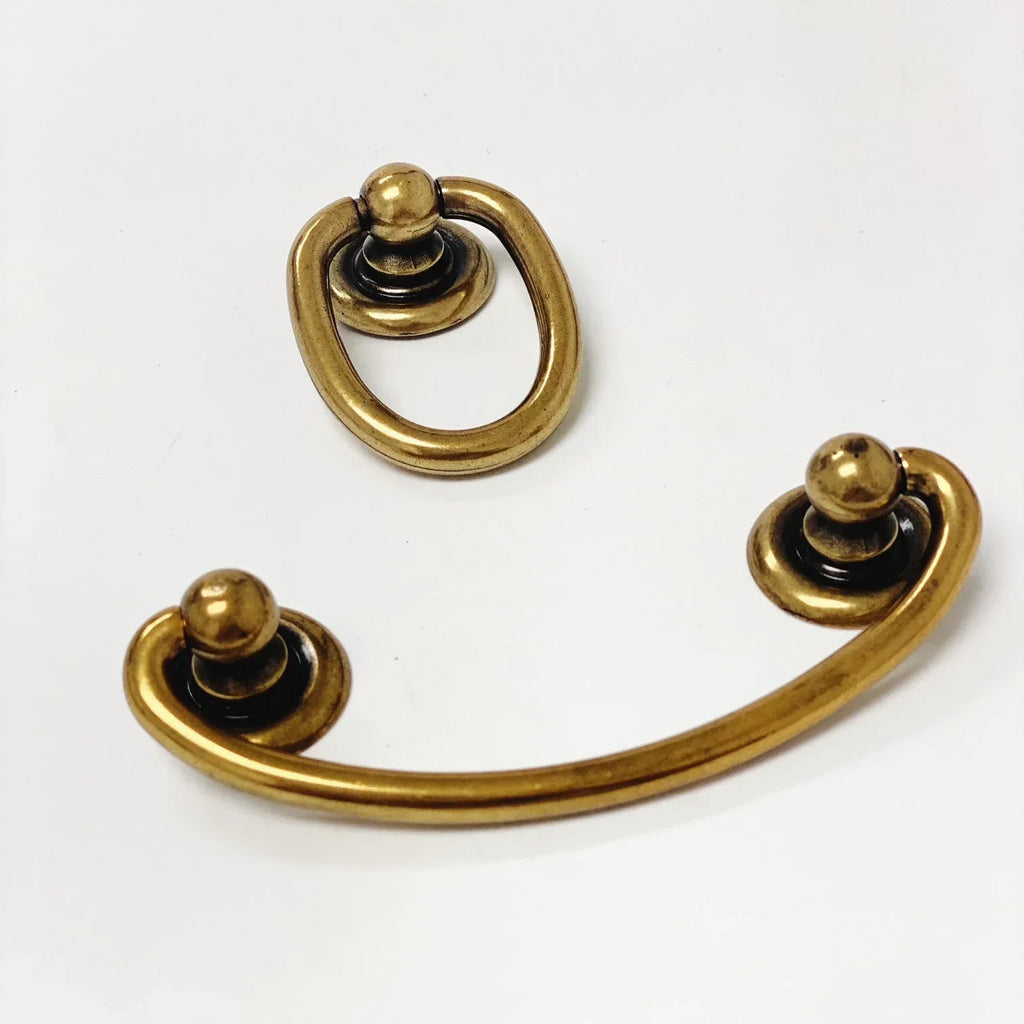 Brass Ring Pulls "Oval" Bail Drawer Pulls
