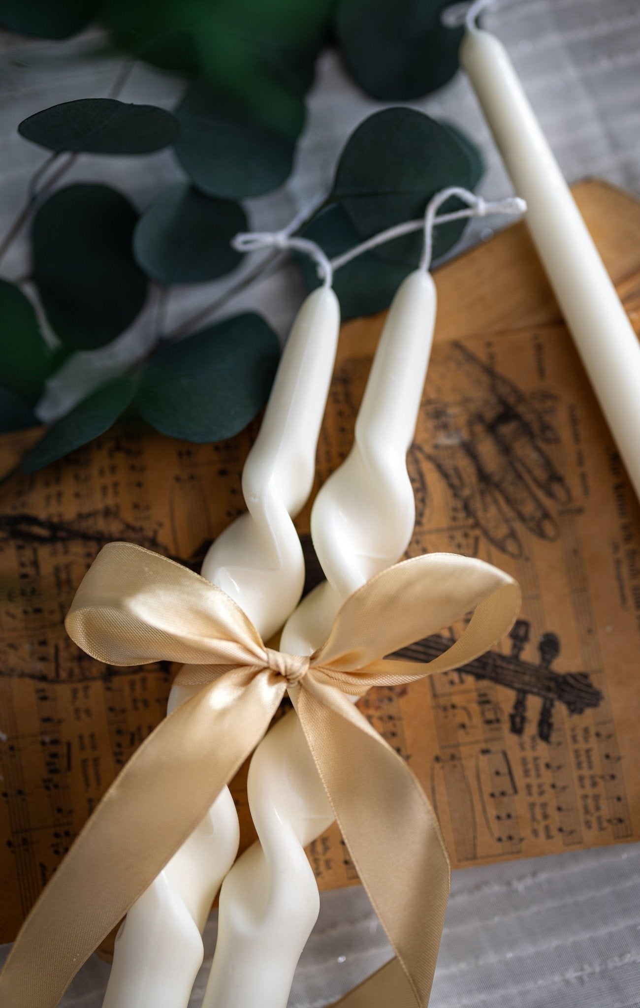 Twisted Spiral Soy Taper Candle