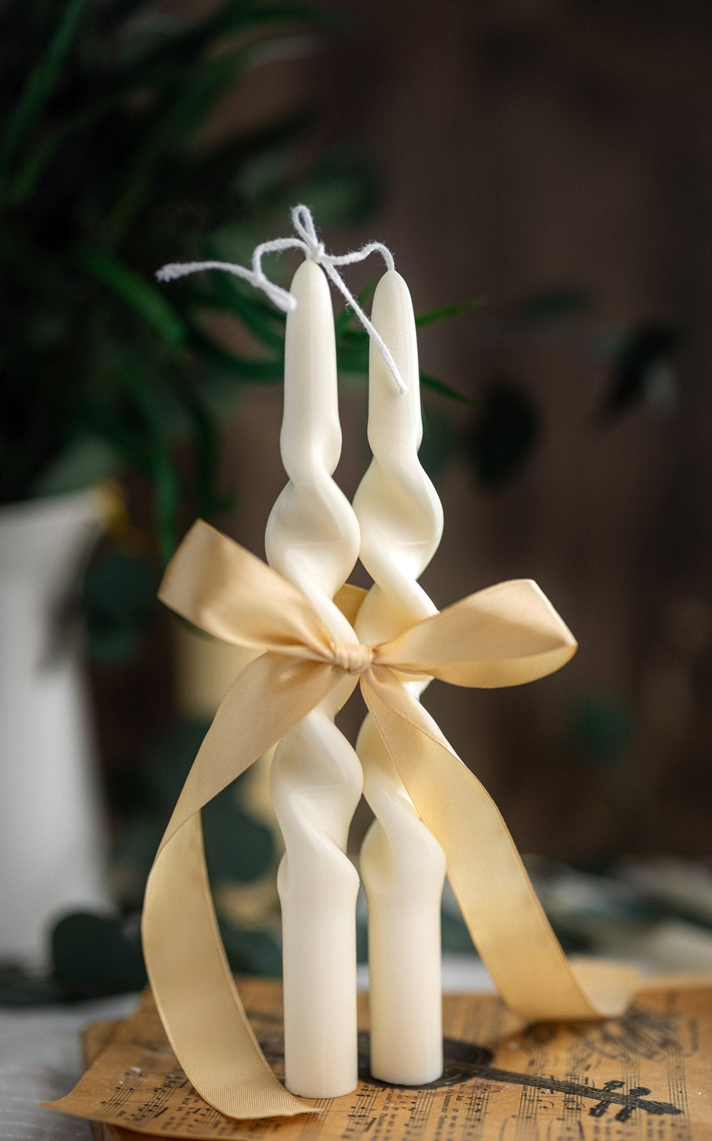 Twisted Spiral Soy Taper Candle