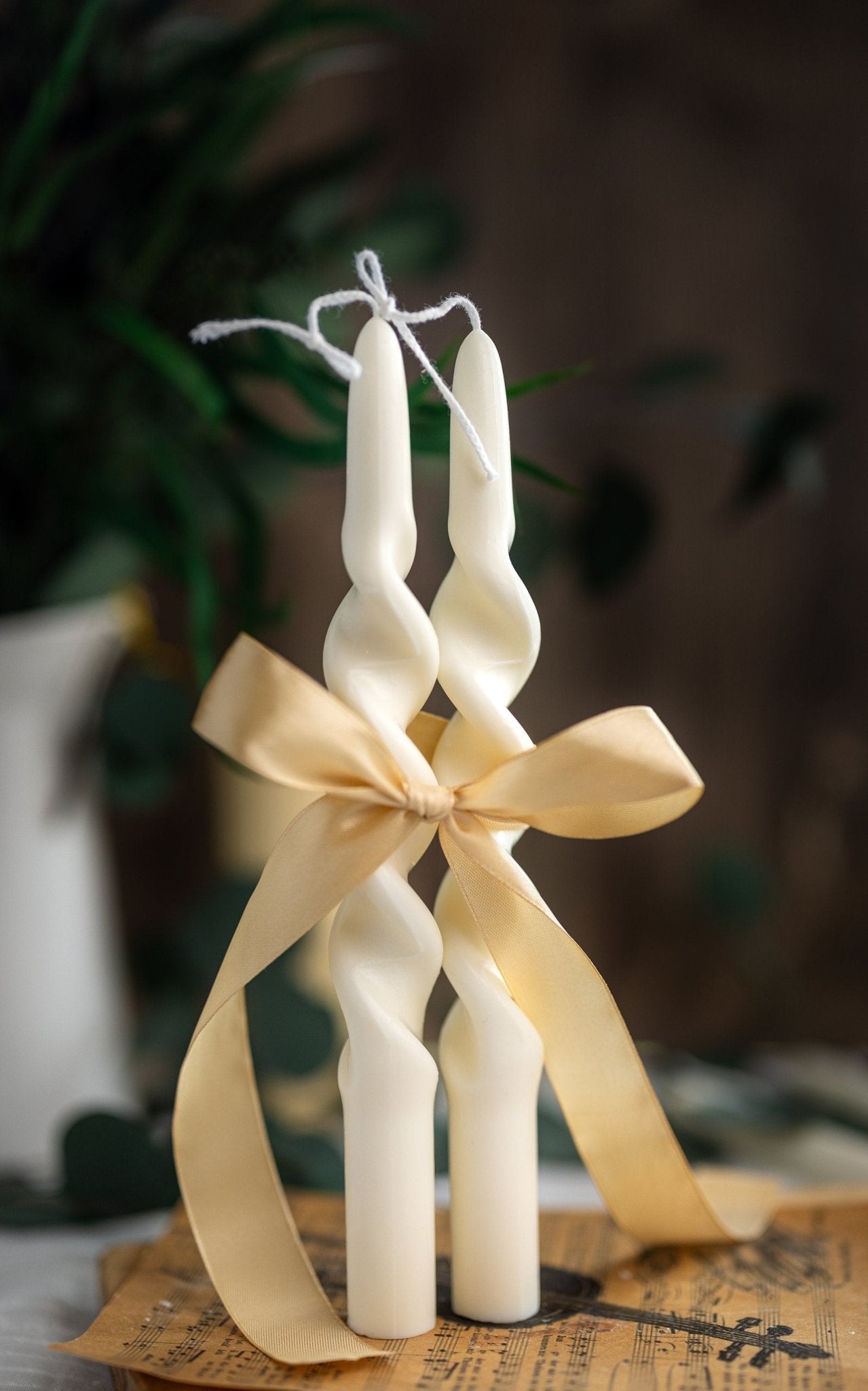 Twisted Spiral Soy Taper Candle