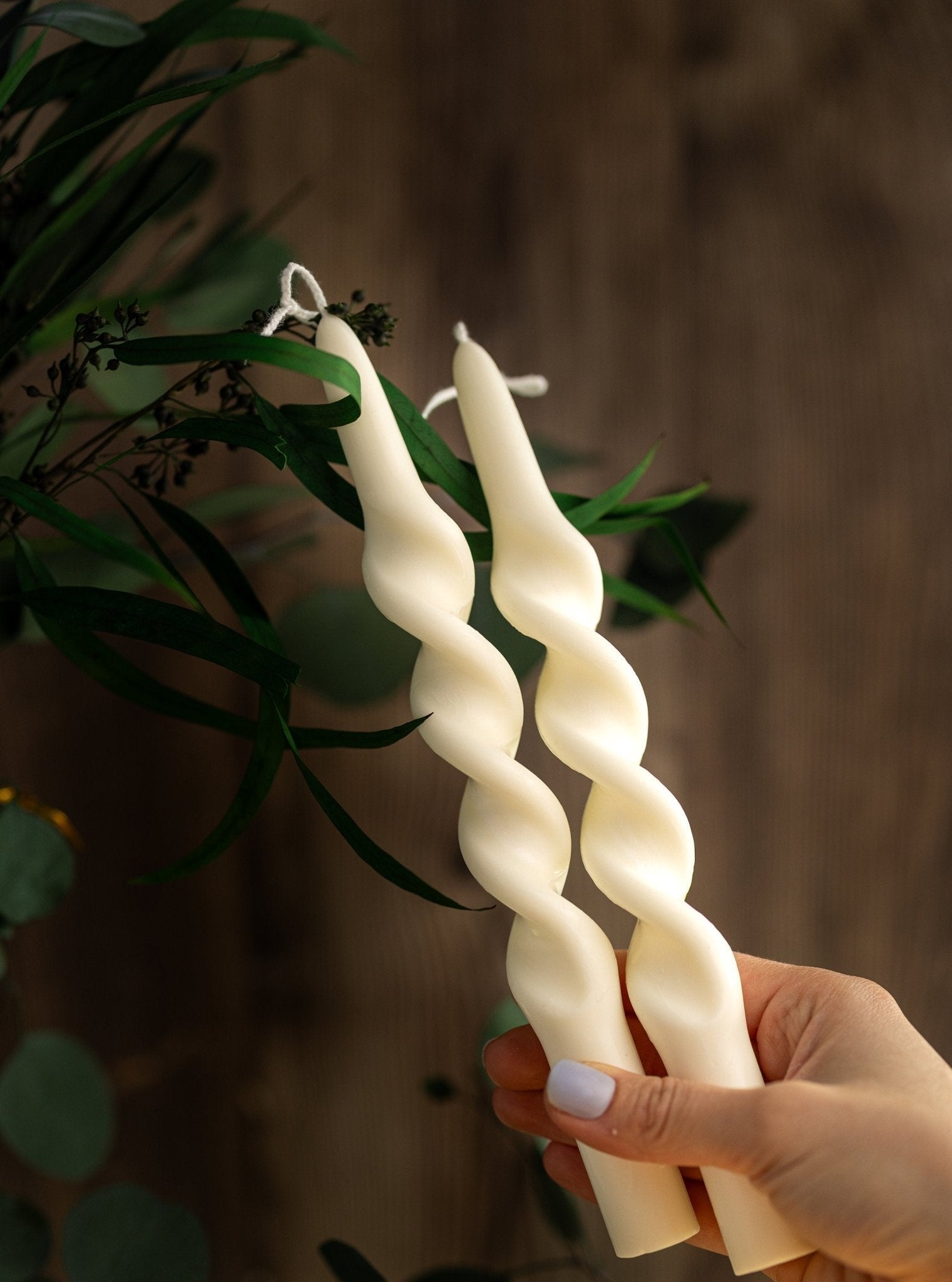 Twisted Spiral Soy Taper Candle
