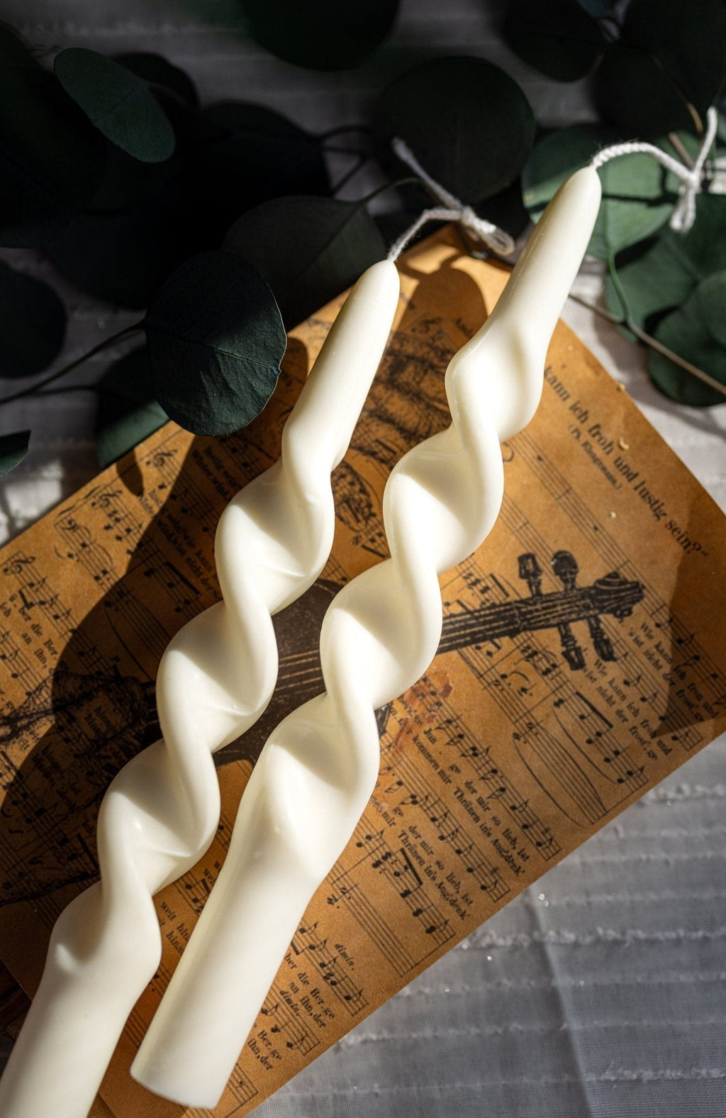 Twisted Spiral Soy Taper Candle