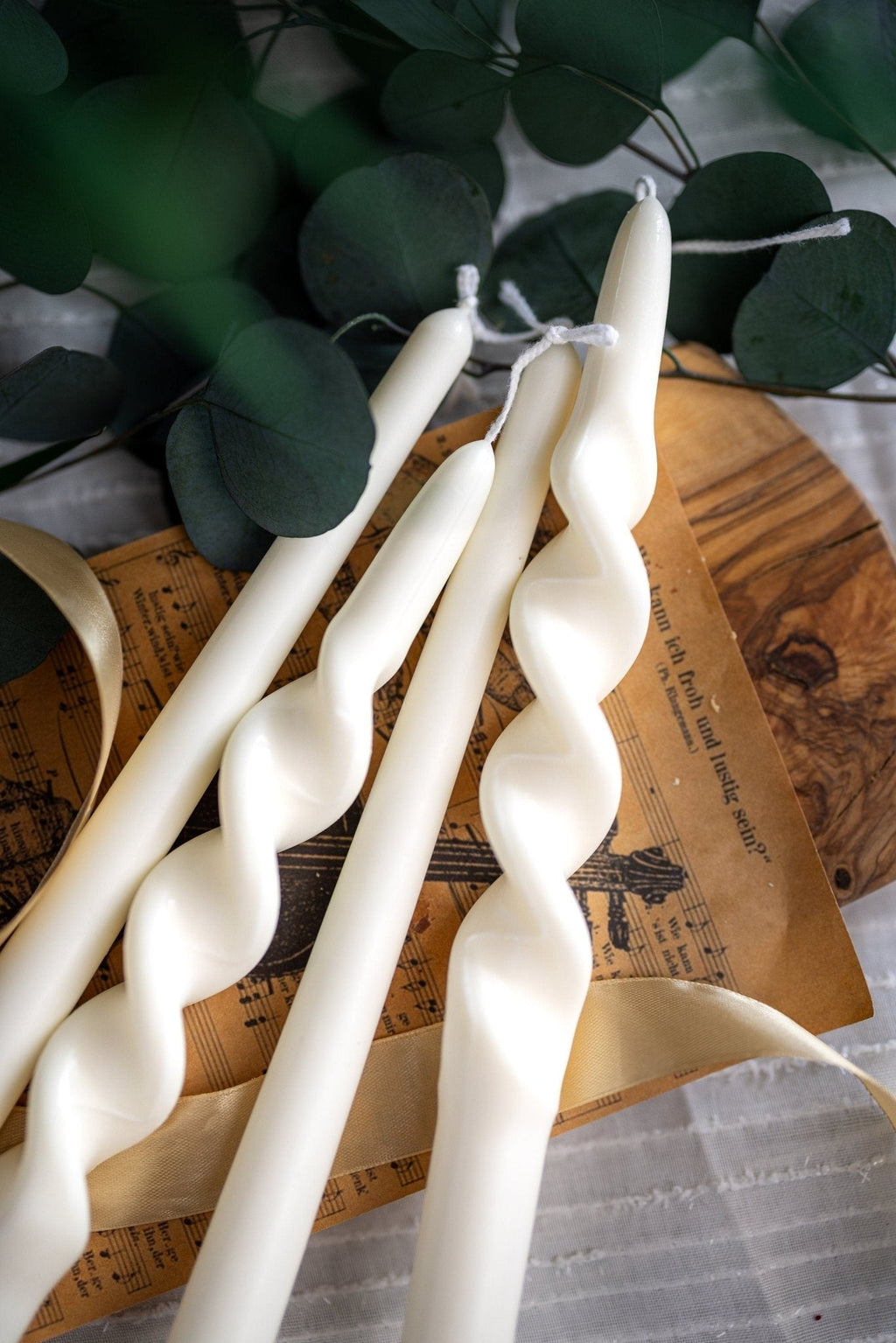 Twisted Spiral Soy Taper Candle
