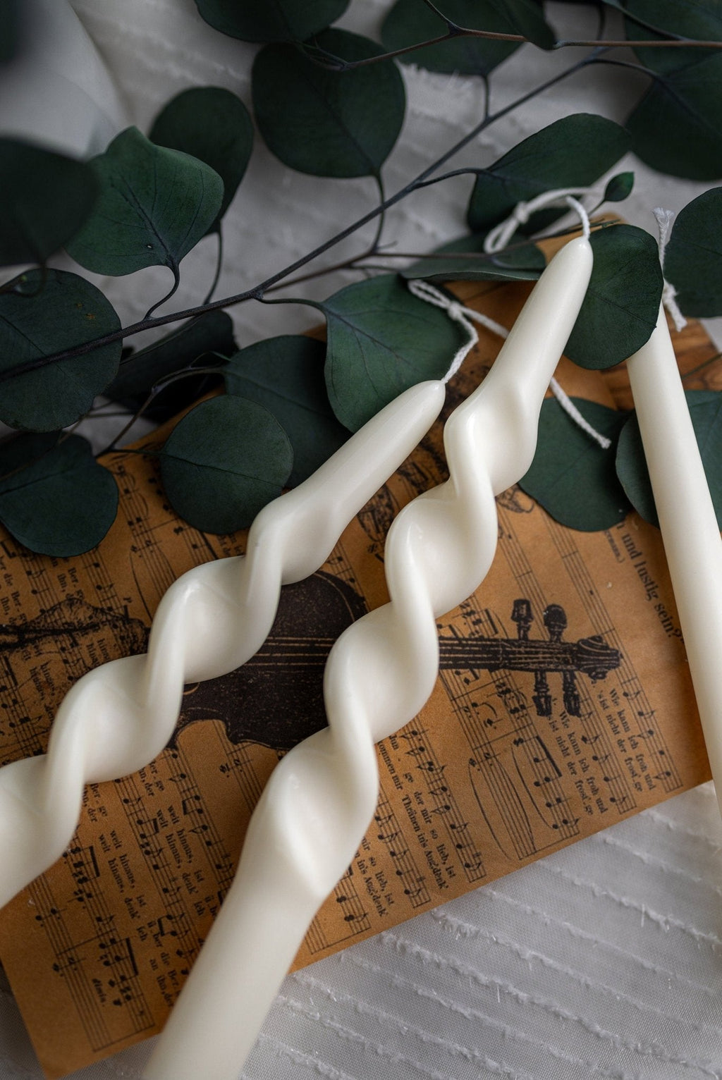 Twisted Spiral Soy Taper Candle