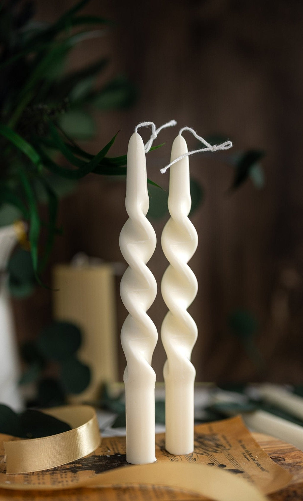 Twisted Spiral Soy Taper Candle