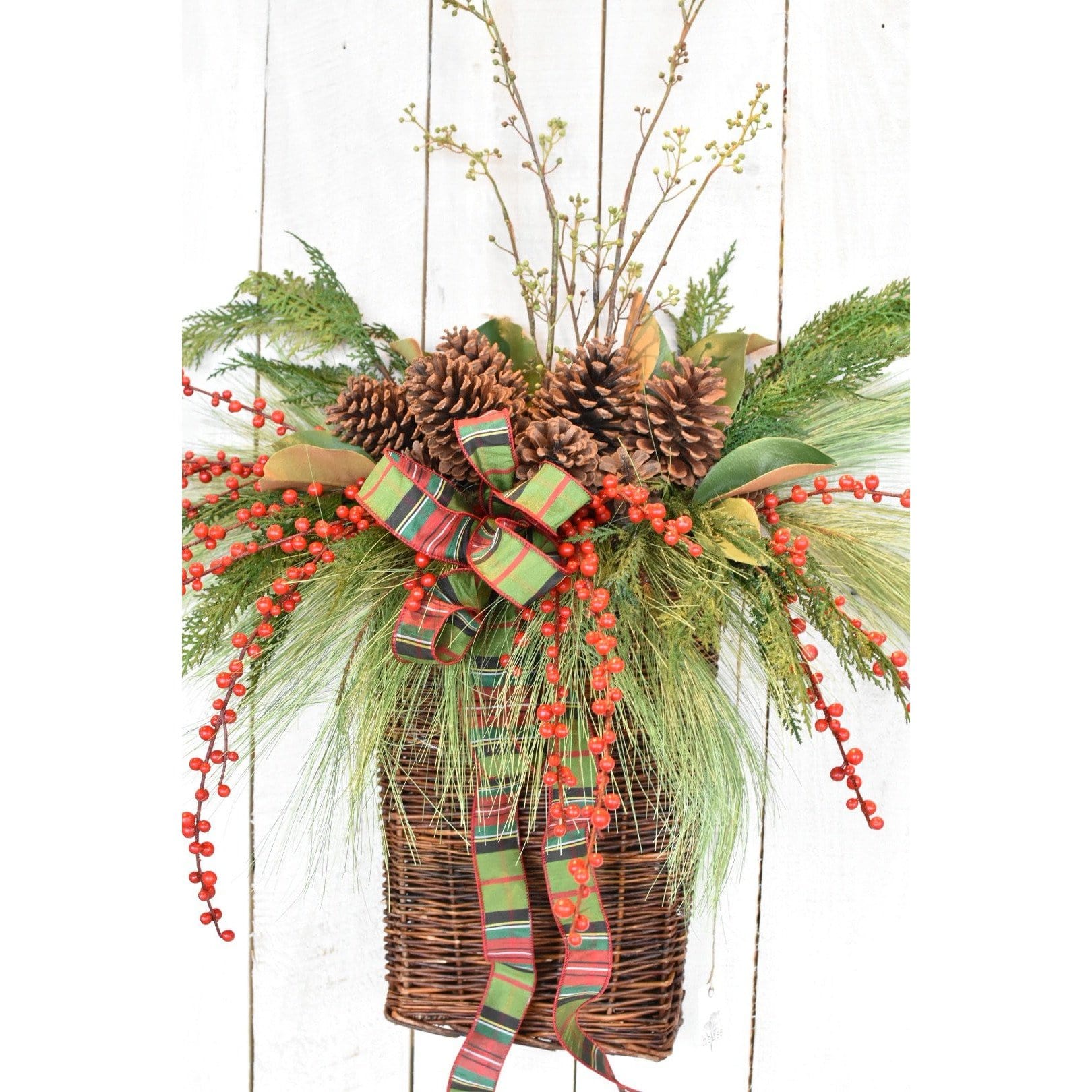 28" Faux Outdoor Red Berry Stem