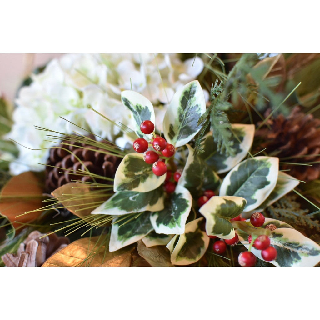 18" Variegated Faux Holly Stem