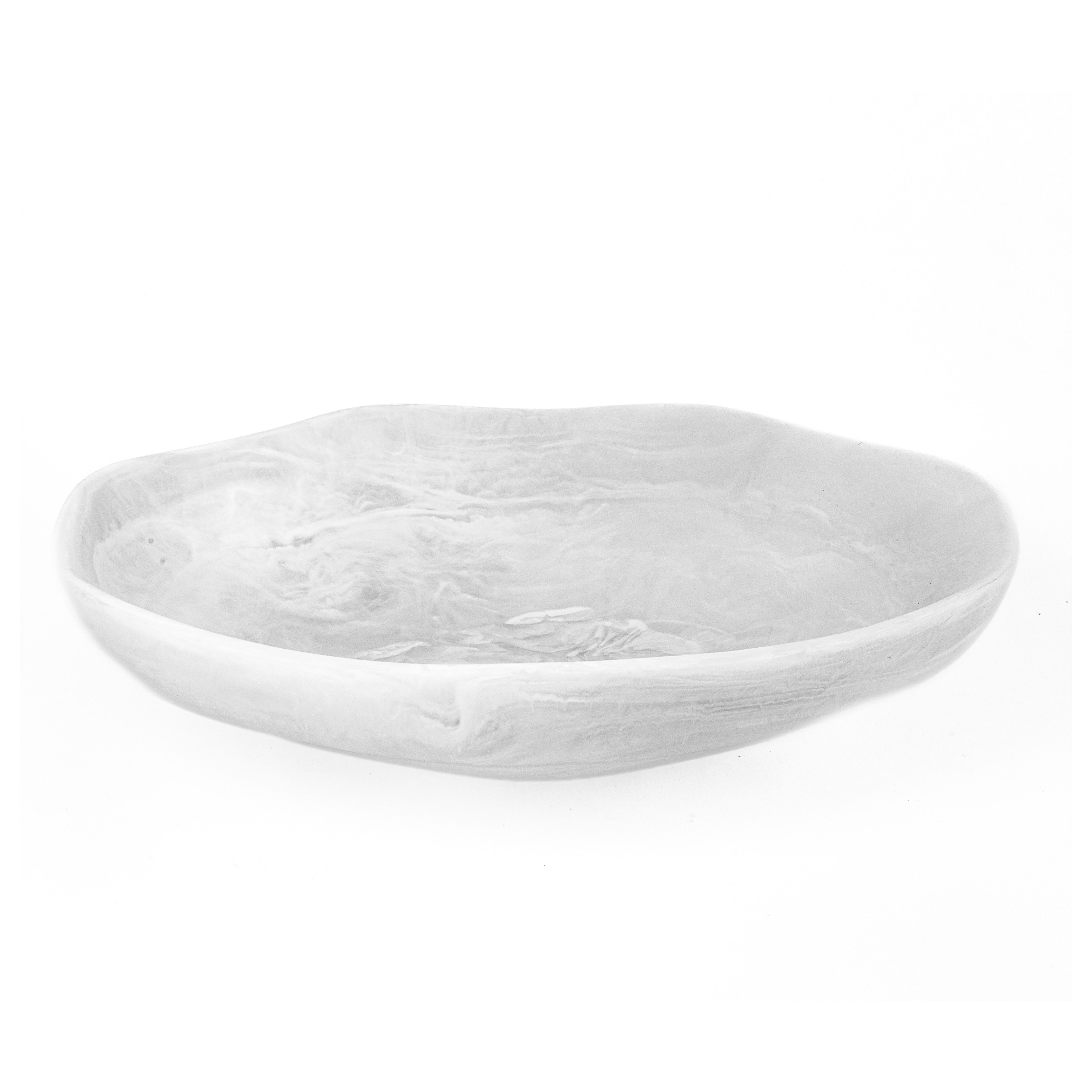 Large Wavy Bowl - White Swirl