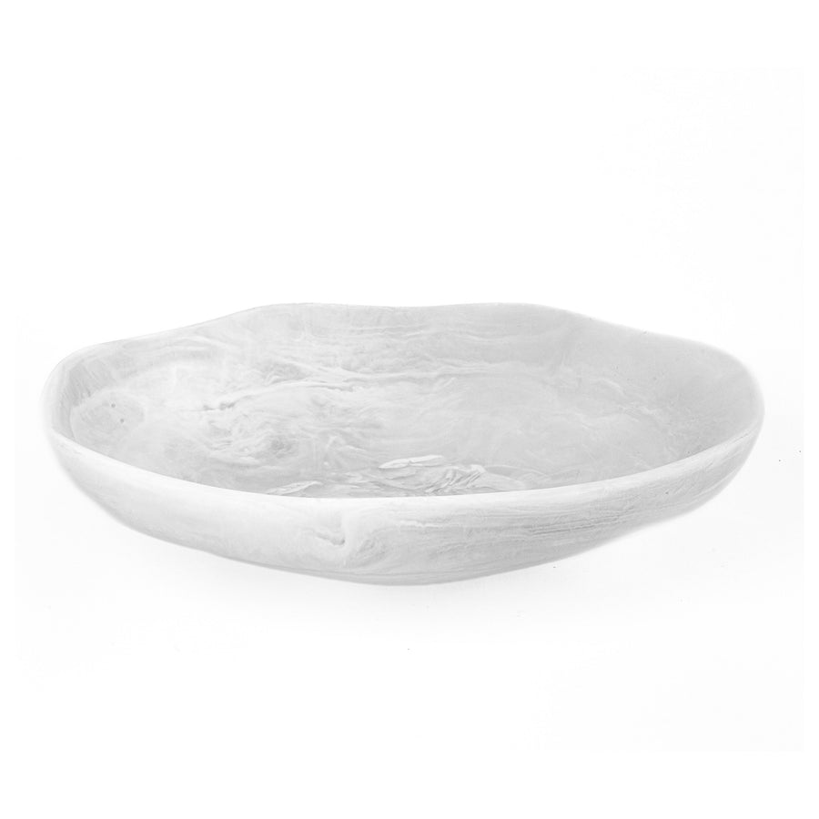 Large Wavy Bowl - White Swirl