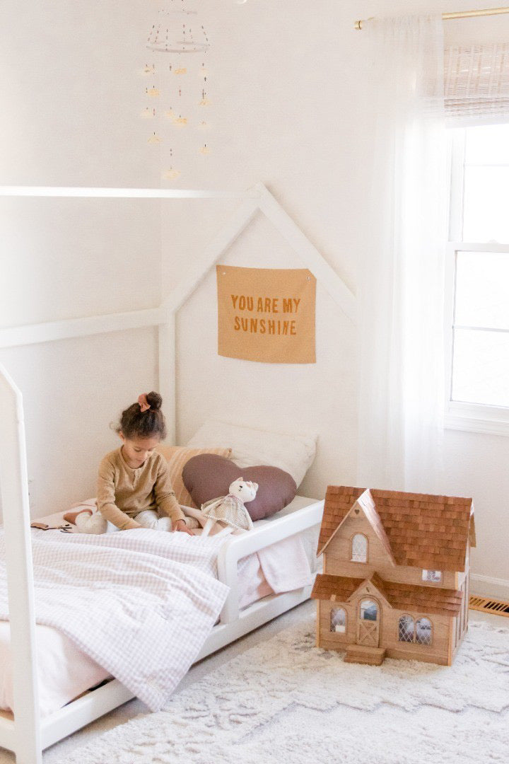 Beige Gingham Crib Quilted Blanket