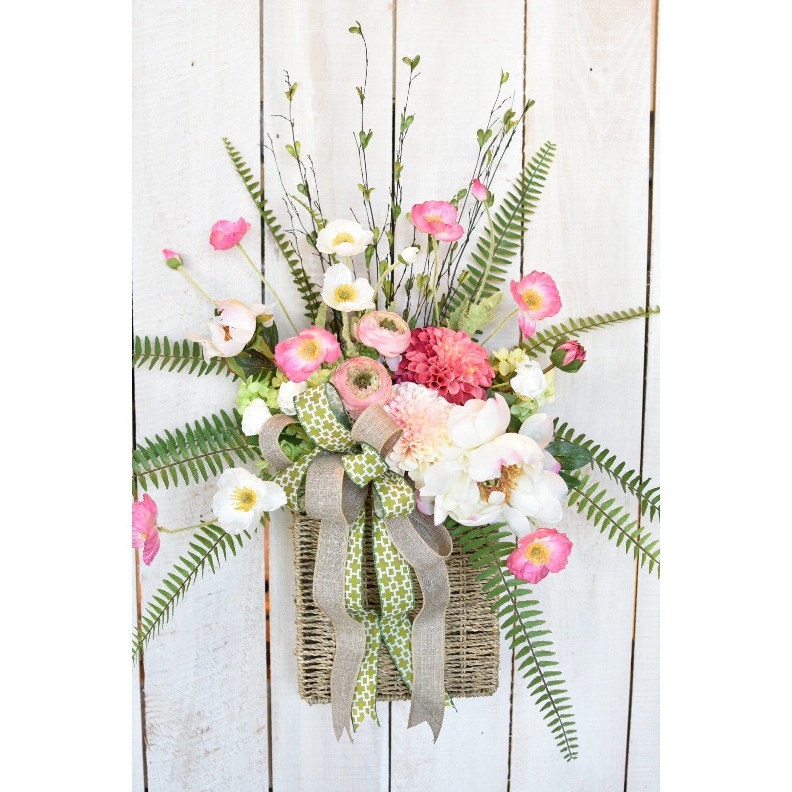 24" Faux Pink Poppy Stem