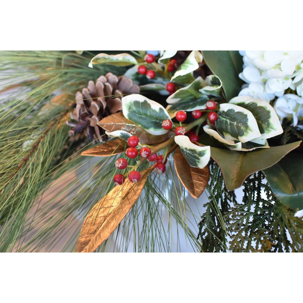 18" Variegated Faux Holly Stem