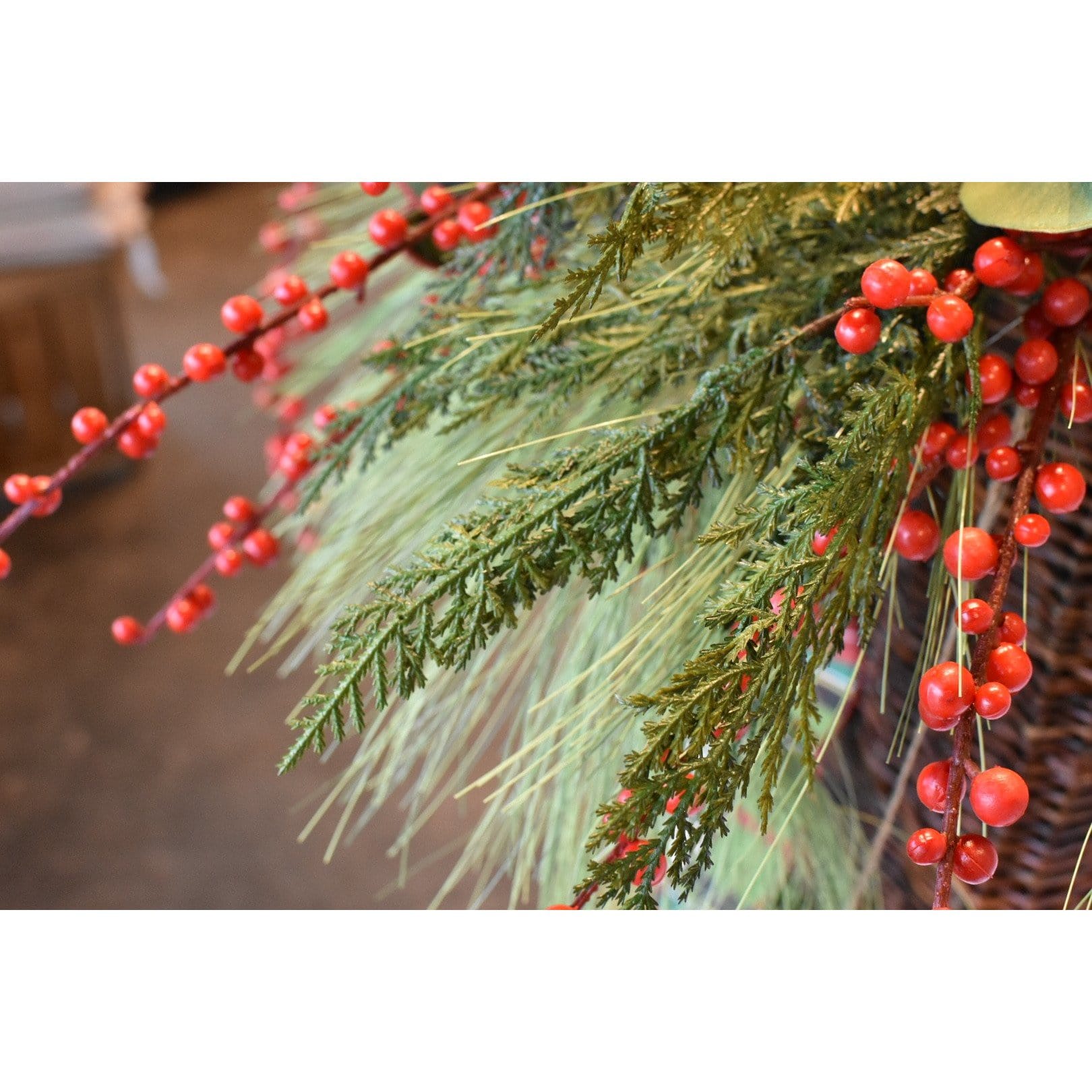 28" Faux Outdoor Red Berry Stem
