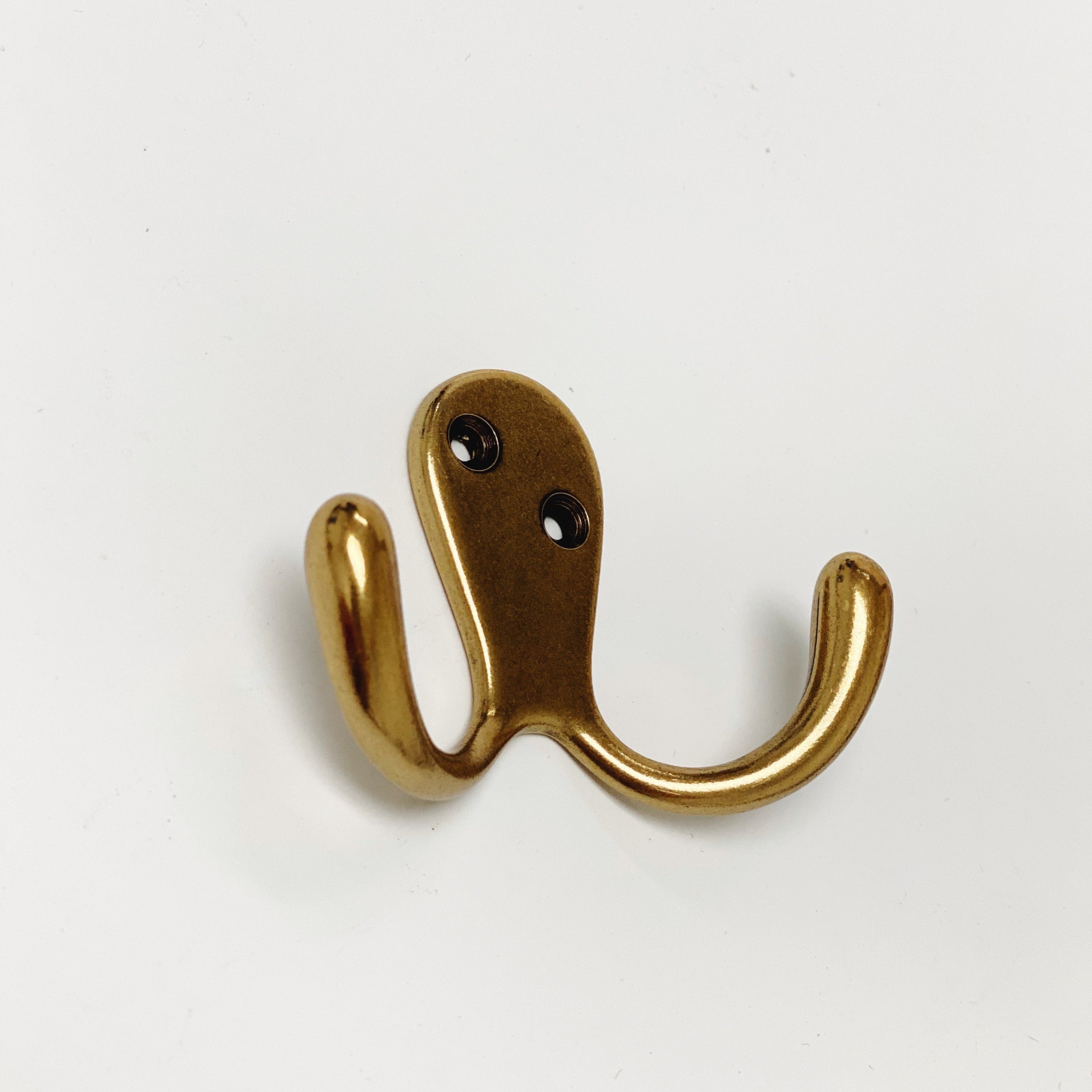 Antique Brass "Capri" Medium Modern Wall Hat and Coat Hook