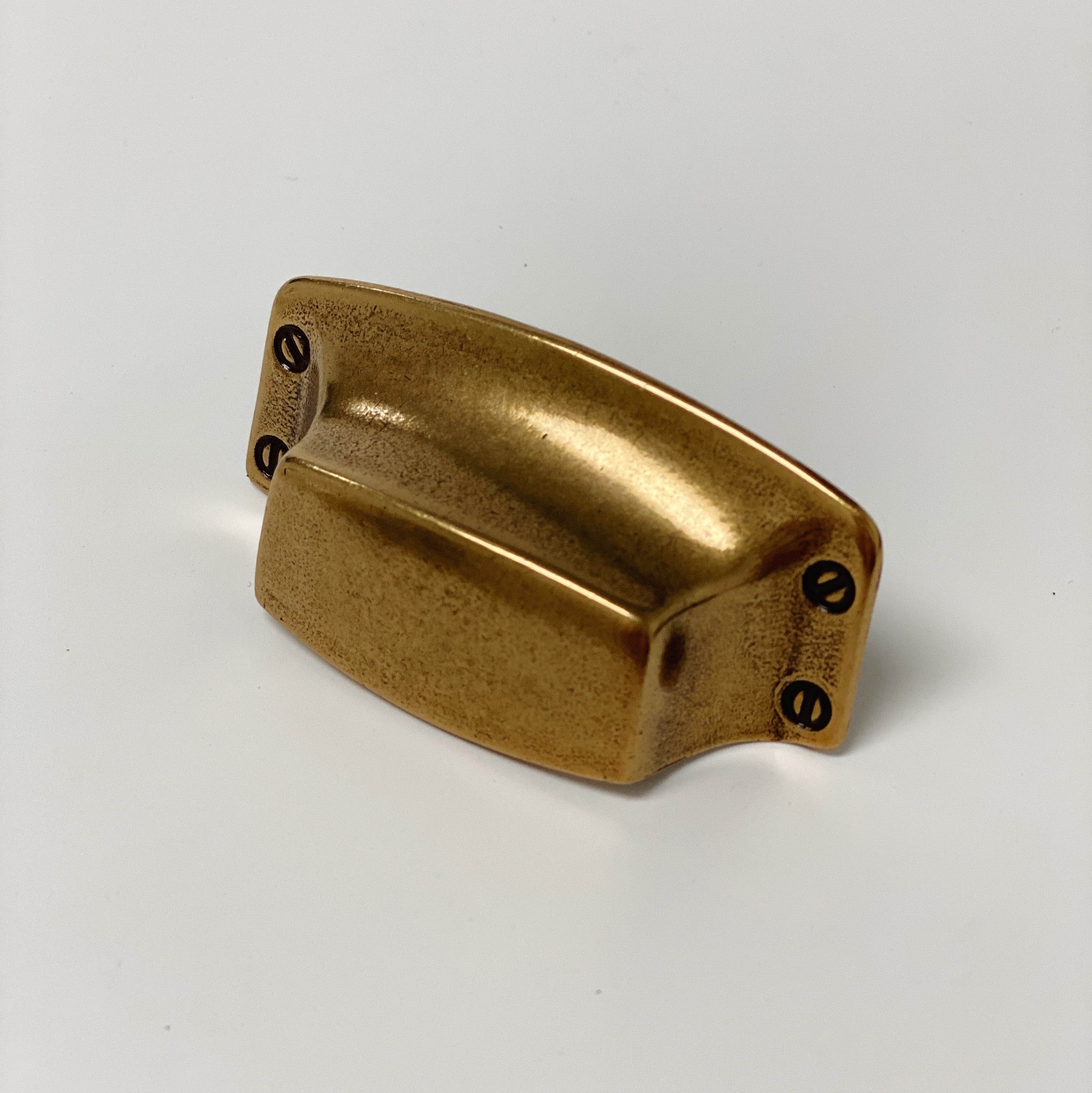 Drawer Cup Pull "Tuscany" in Antique Brass - Brass Cabinet Hardware