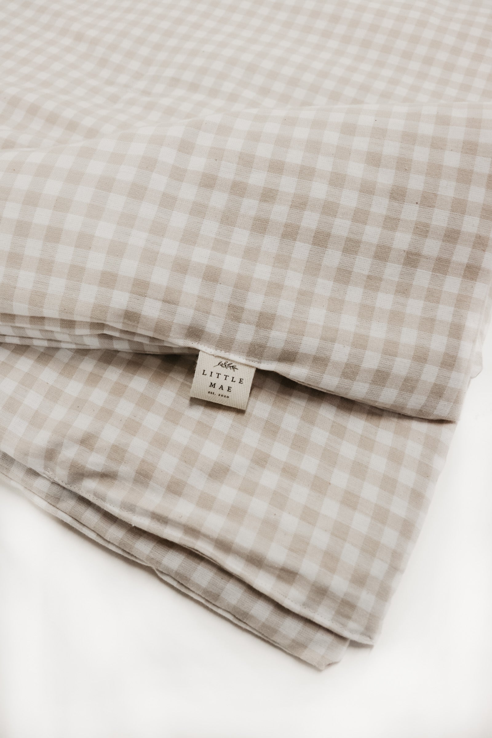 Beige Gingham Crib Quilted Blanket