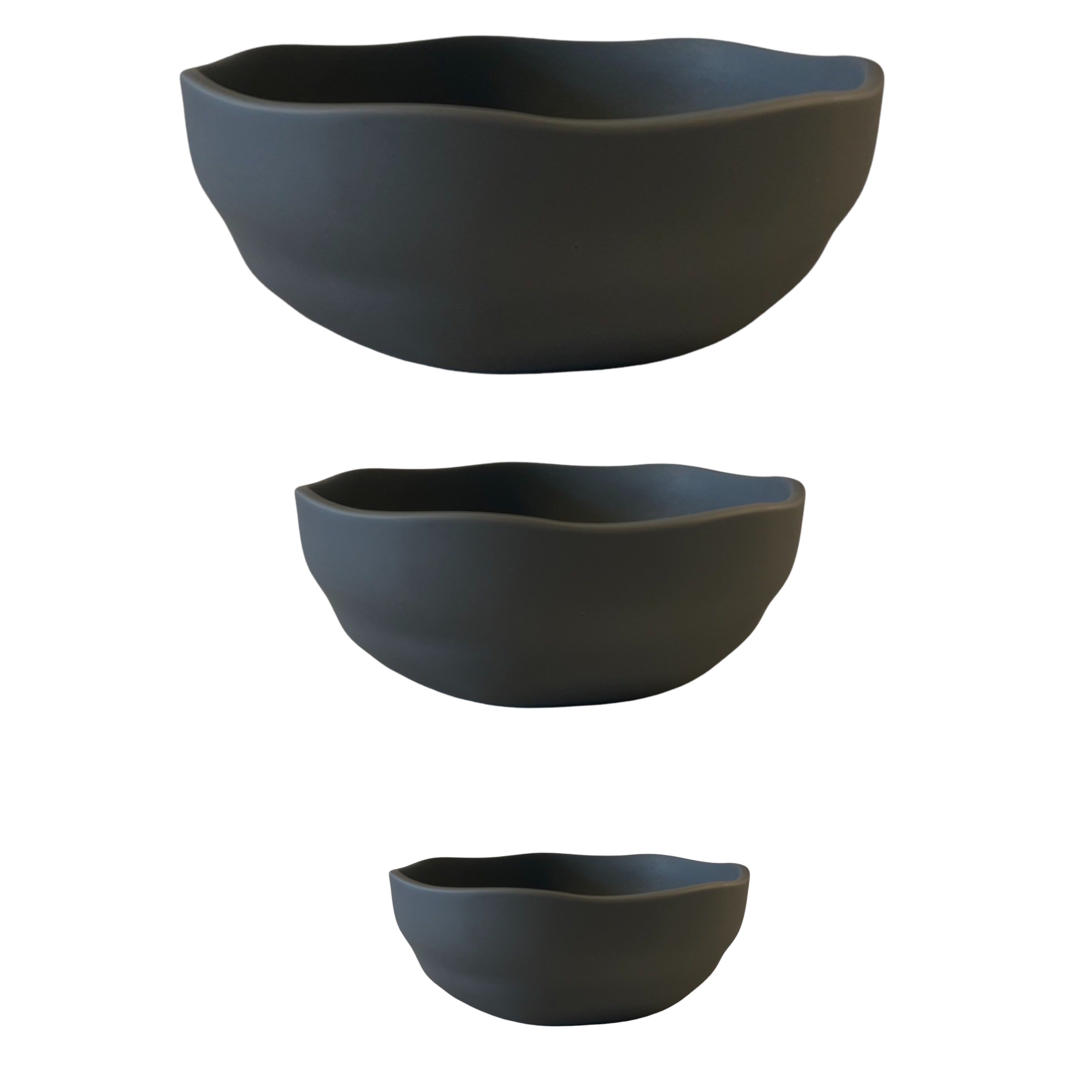 Wavy Bowl Set - Solid Grey