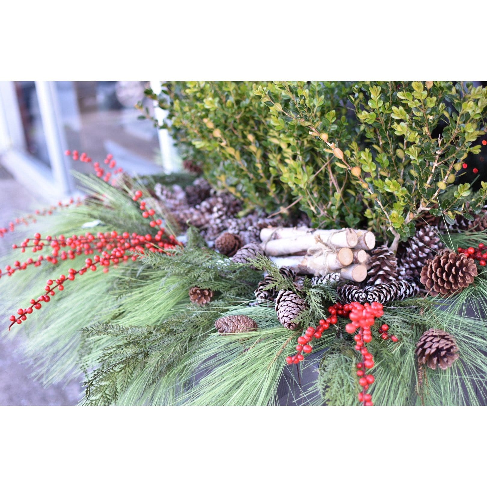 28" Faux Outdoor Red Berry Stem