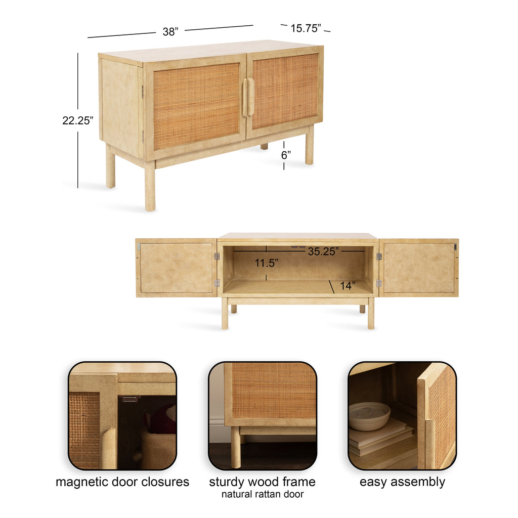 Ori Rattan Console Floor Cabinet