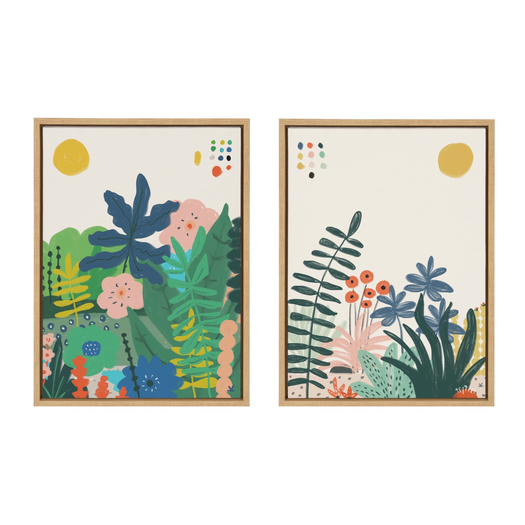Sylvie Zen Garden 1 and 2 Framed Canvas Art Set by Kelly Knaga