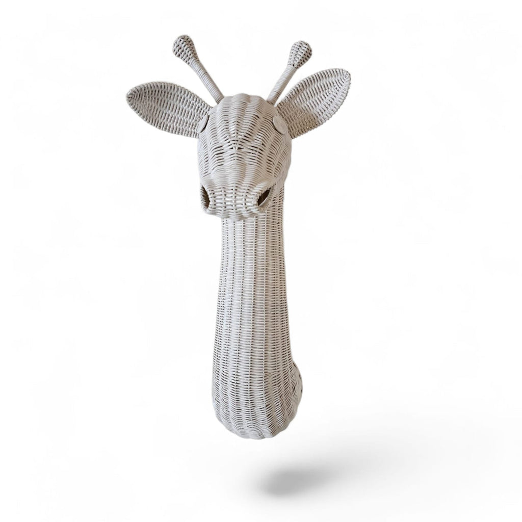 Natural & White Rattan Giraffe Wall Decor