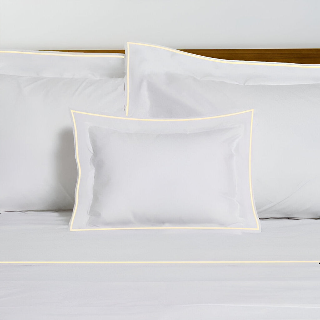 400TC Embroidery Cotton Sateen Solid Duvet Cover Set