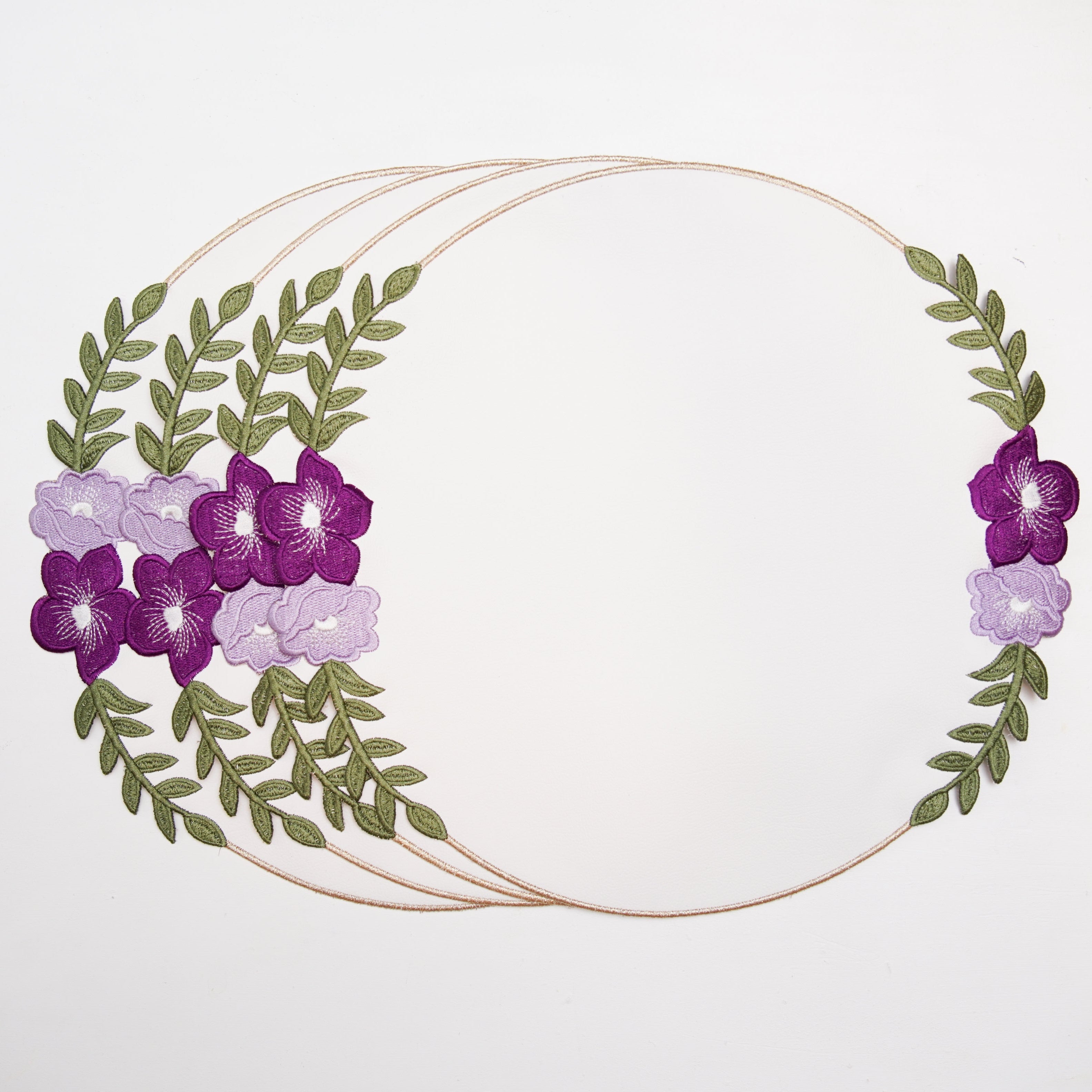 JASMINE WHITE ROUND FAUX LEATHER PLACEMAT (Set Of 4)