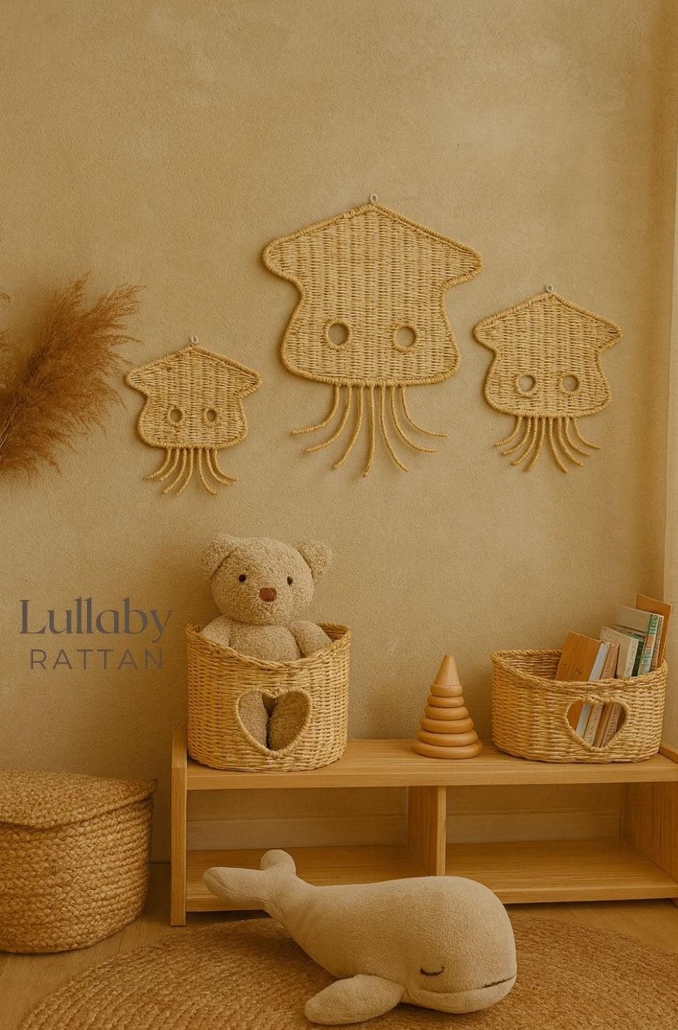 Rattan Jellyfish Wall Decor
