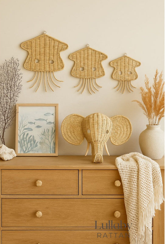 Rattan Jellyfish Wall Decor
