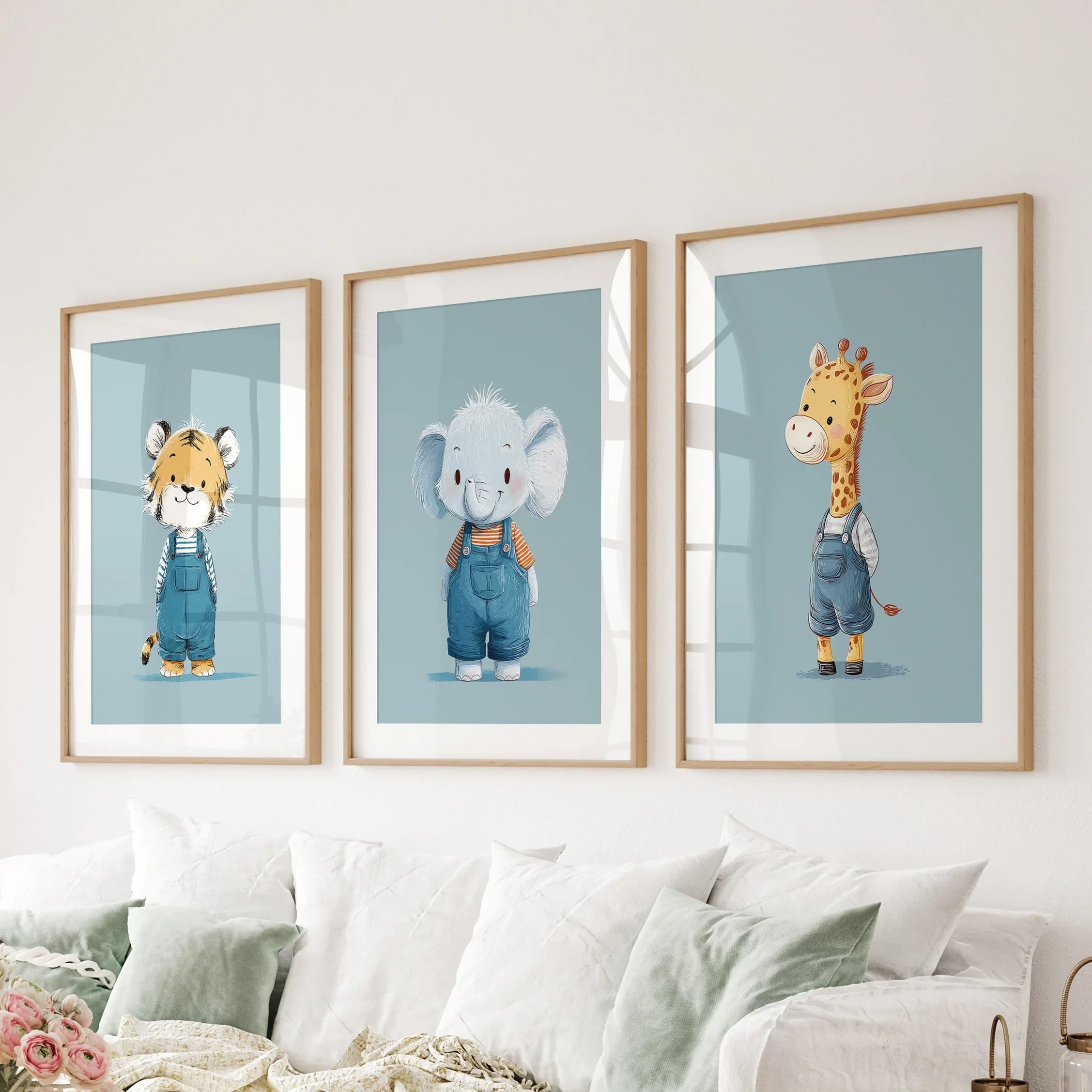 Baby Safari Nursery Wall Art Set