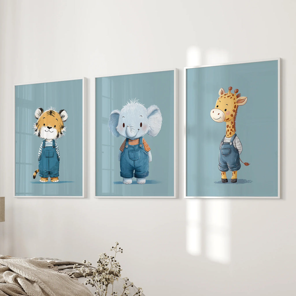 Baby Safari Nursery Wall Art Set