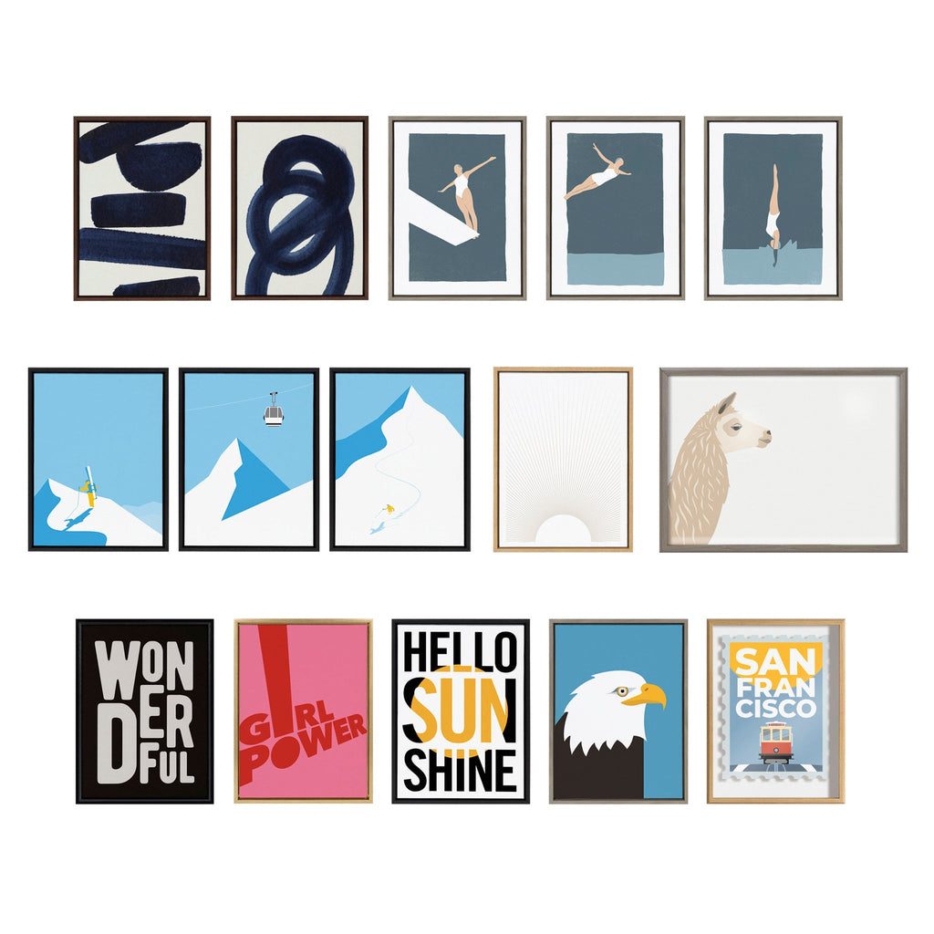 Sylvie Japandi 3 1 and 2 Framed Canvas Art Set by Rocket Jack
