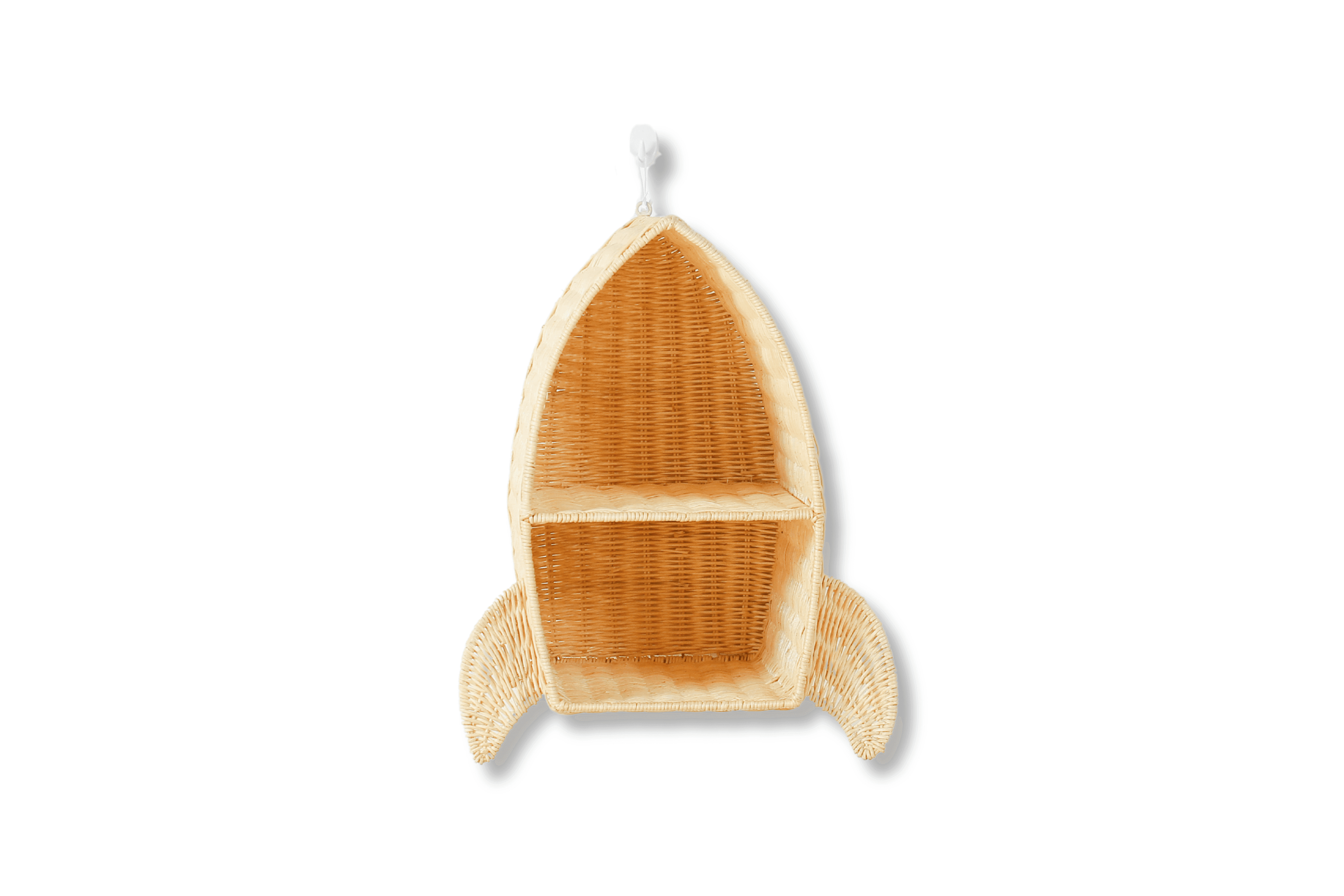 Natural Rattan Rocket Wall Shelf