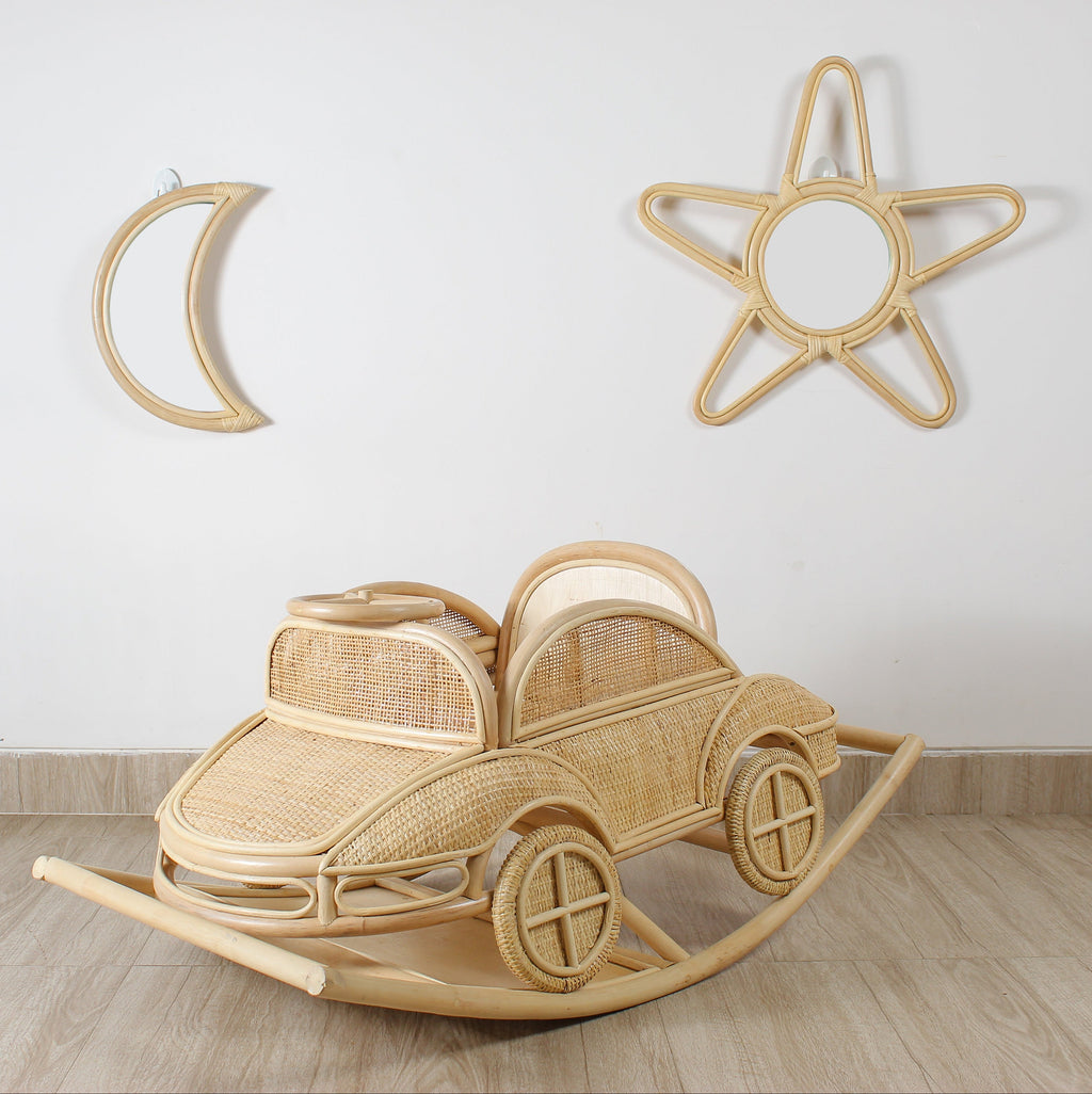 Vintage Rattan Rocking Car