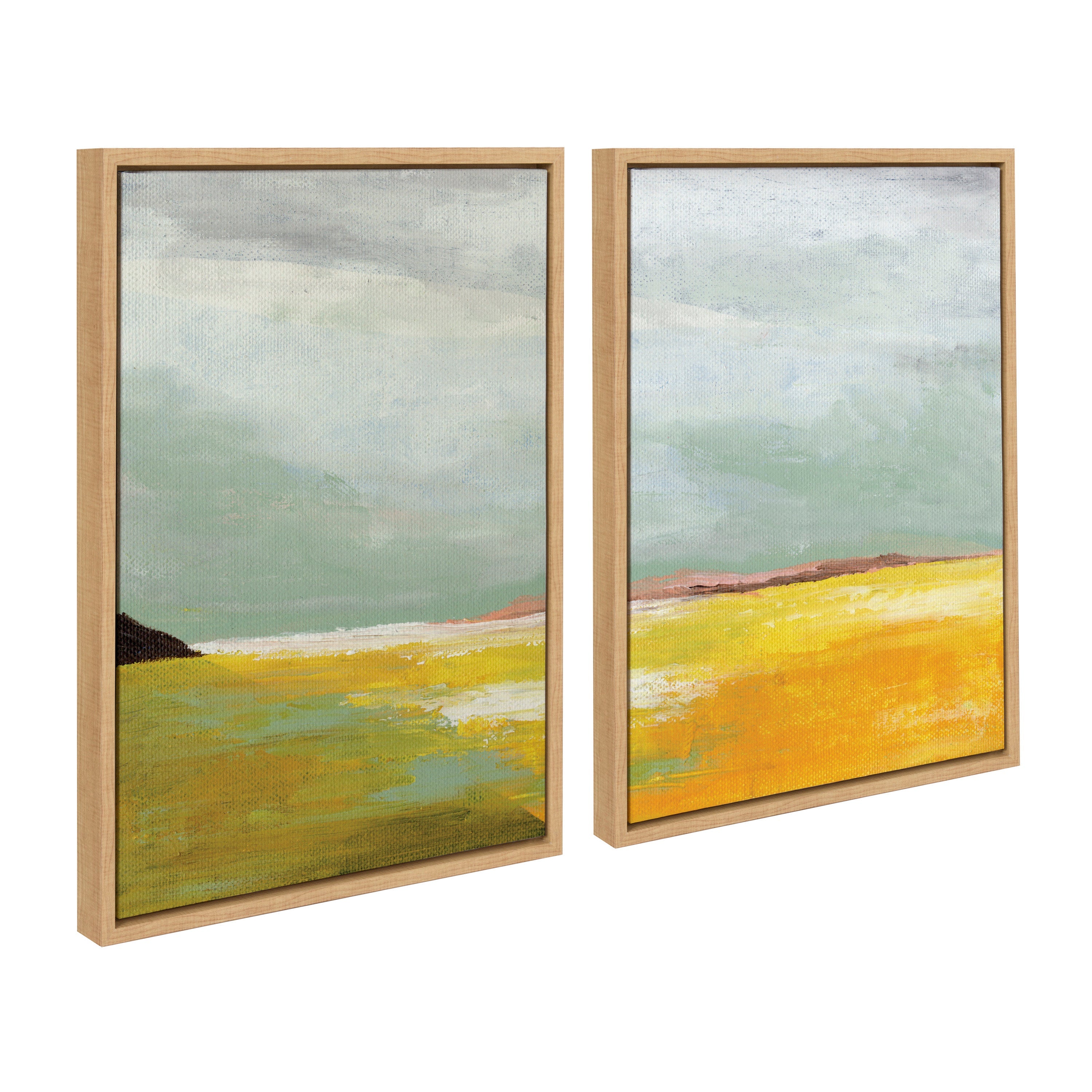 Sylvie Golden Root Lake I and II Framed Canvas Art Set by Nikita Jariwala