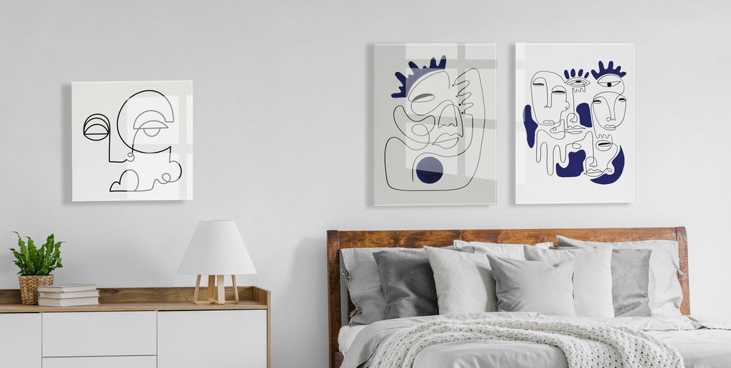 Mystery Blue Floating Acrylic Art by Shatha Al Dafai