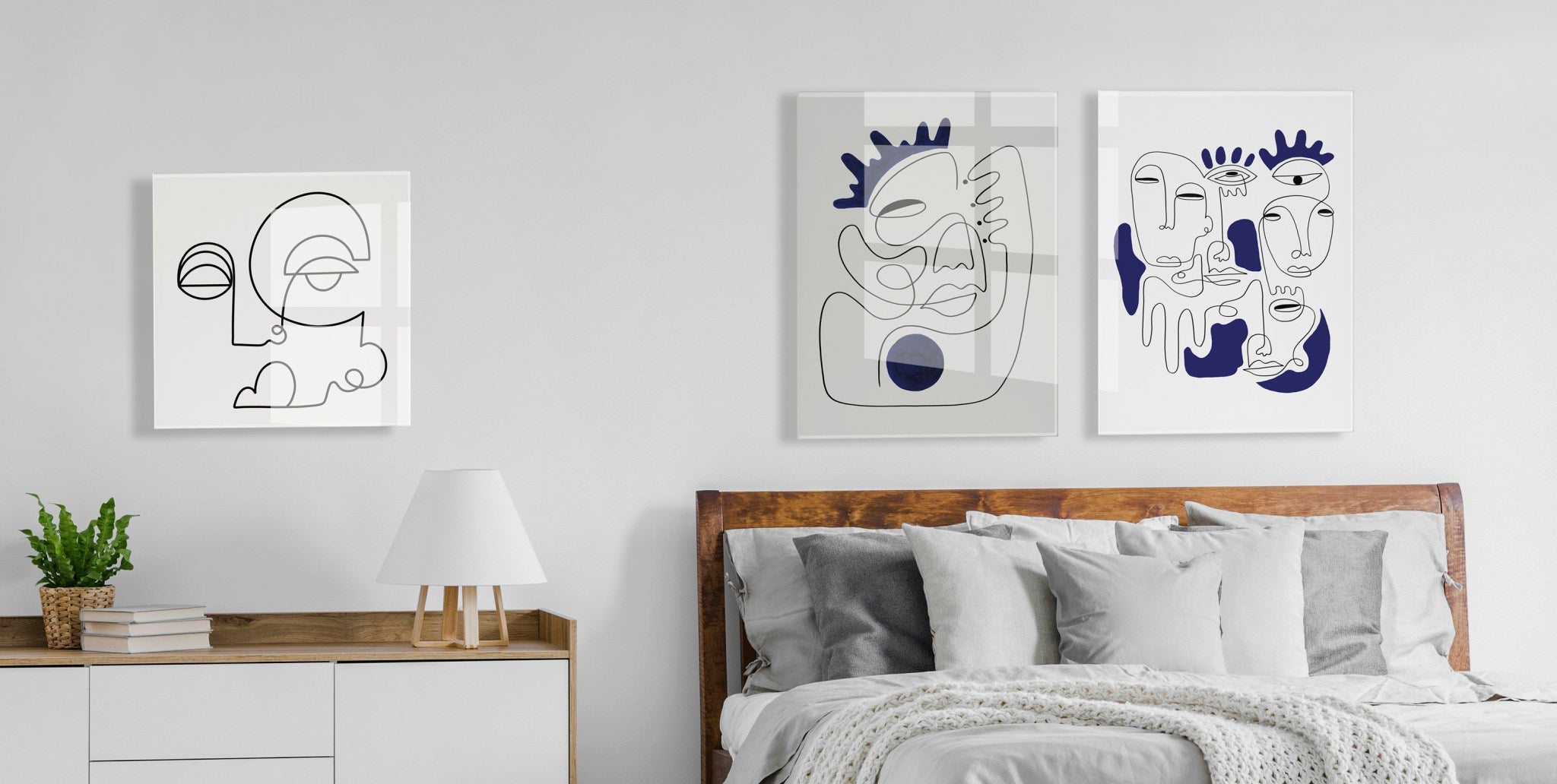 Mystery Blue Floating Acrylic Art by Shatha Al Dafai