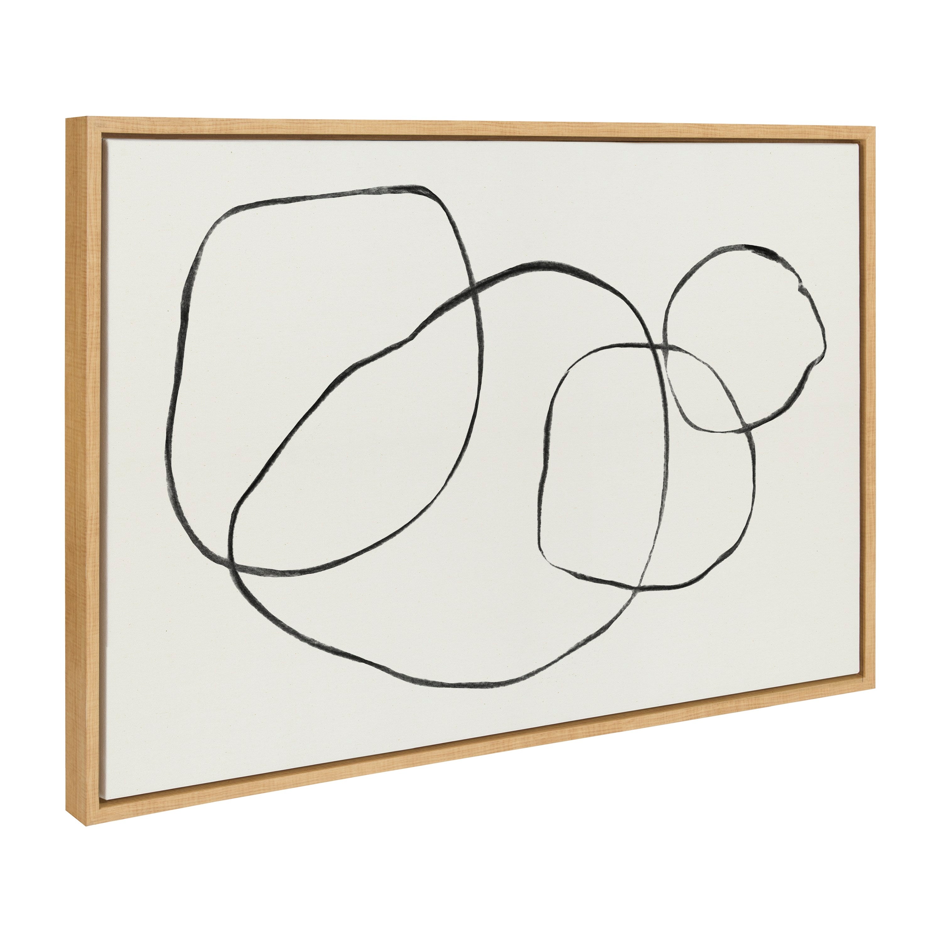 Sylvie Going in Circles and Minimalist Woman Framed Canvas Set by Teju Reval of SnazzyHues