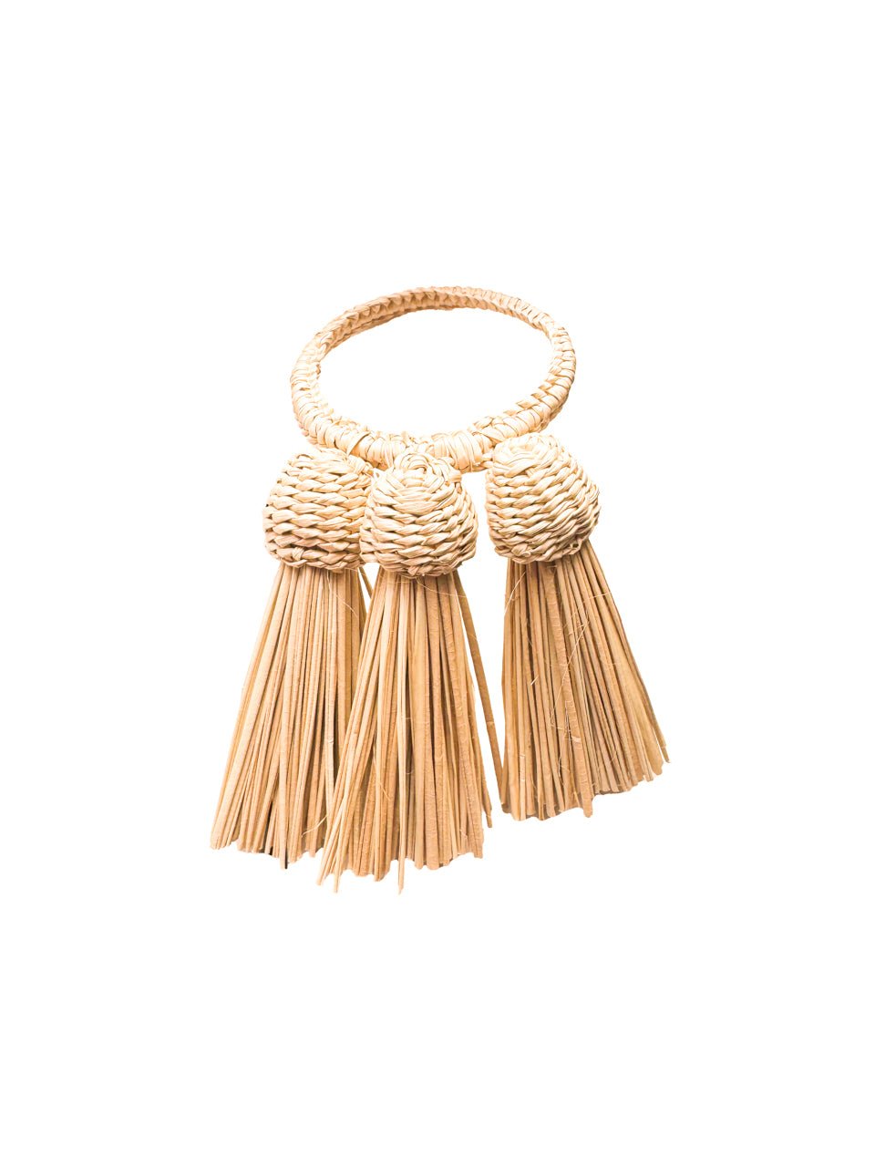 Handwoven Iraca La Leccia Tassel Napkin Ring