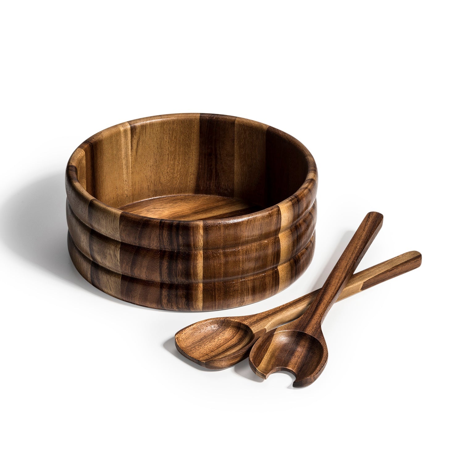 Large Acacia Salad Bowl with Servers