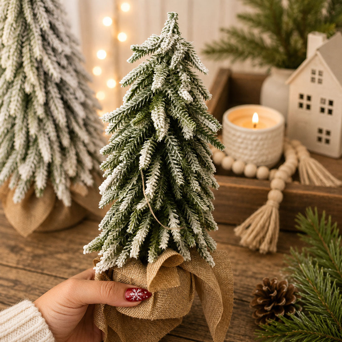 Flocked Mini Christmas Trees