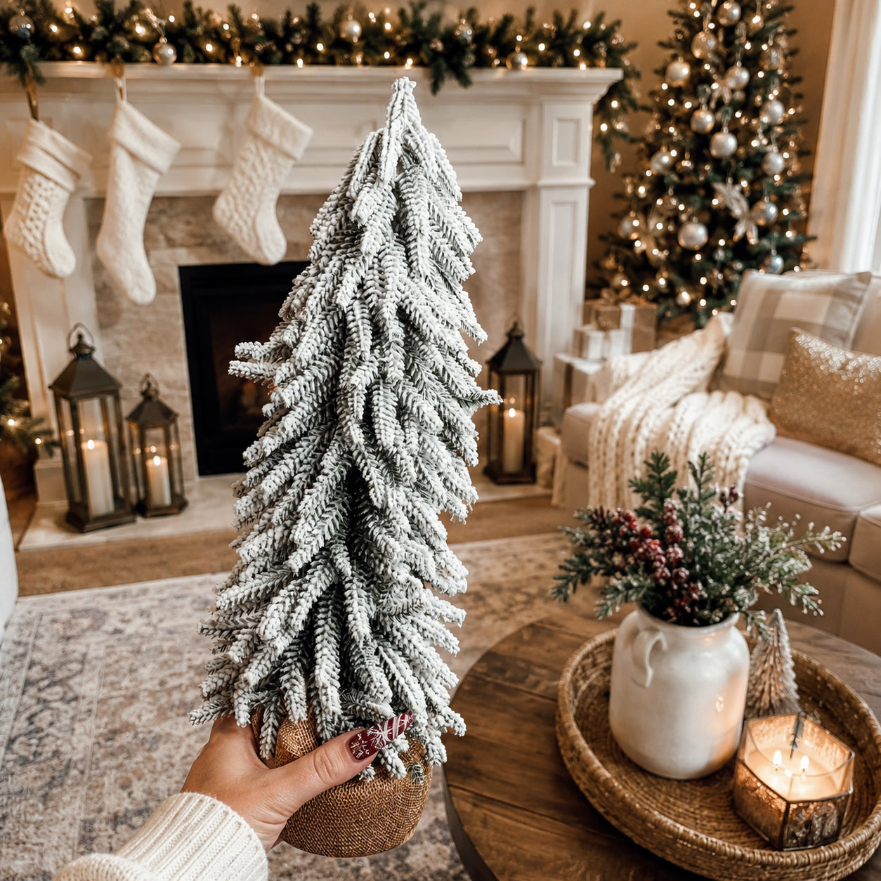 Flocked Mini Christmas Trees