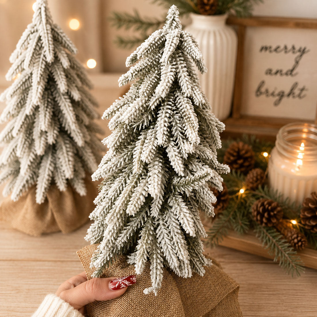Flocked Mini Christmas Trees