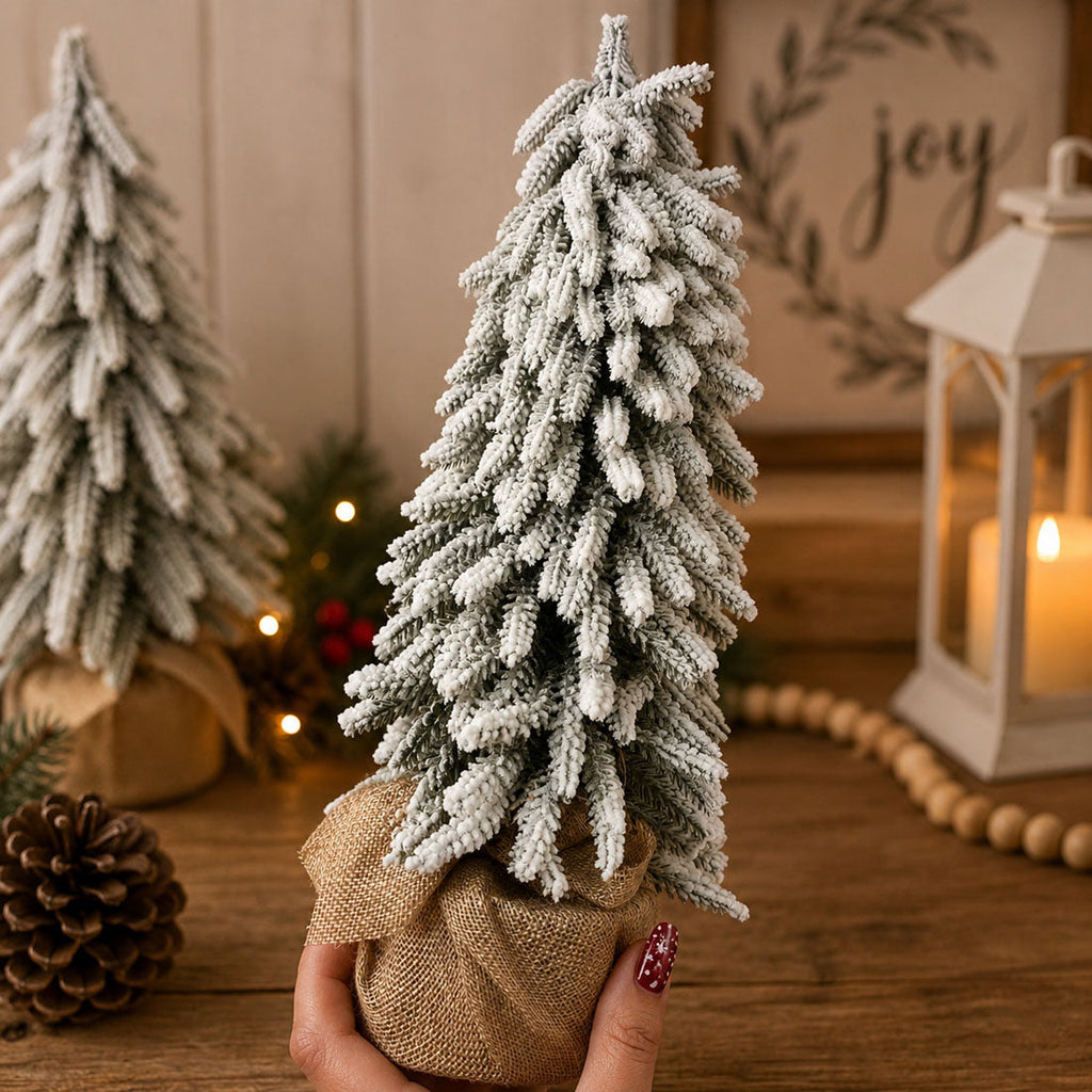 Flocked Mini Christmas Trees