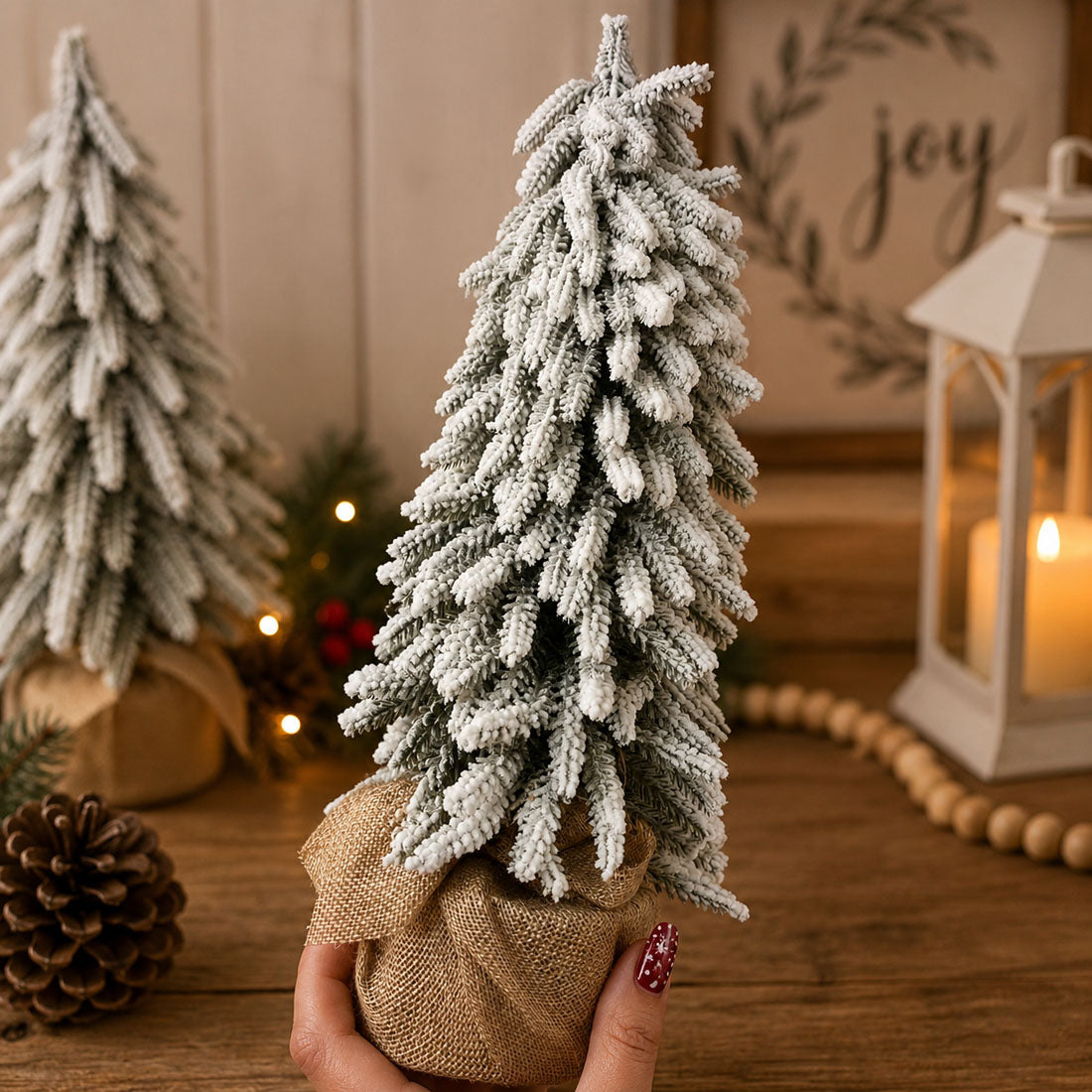 Flocked Mini Christmas Trees