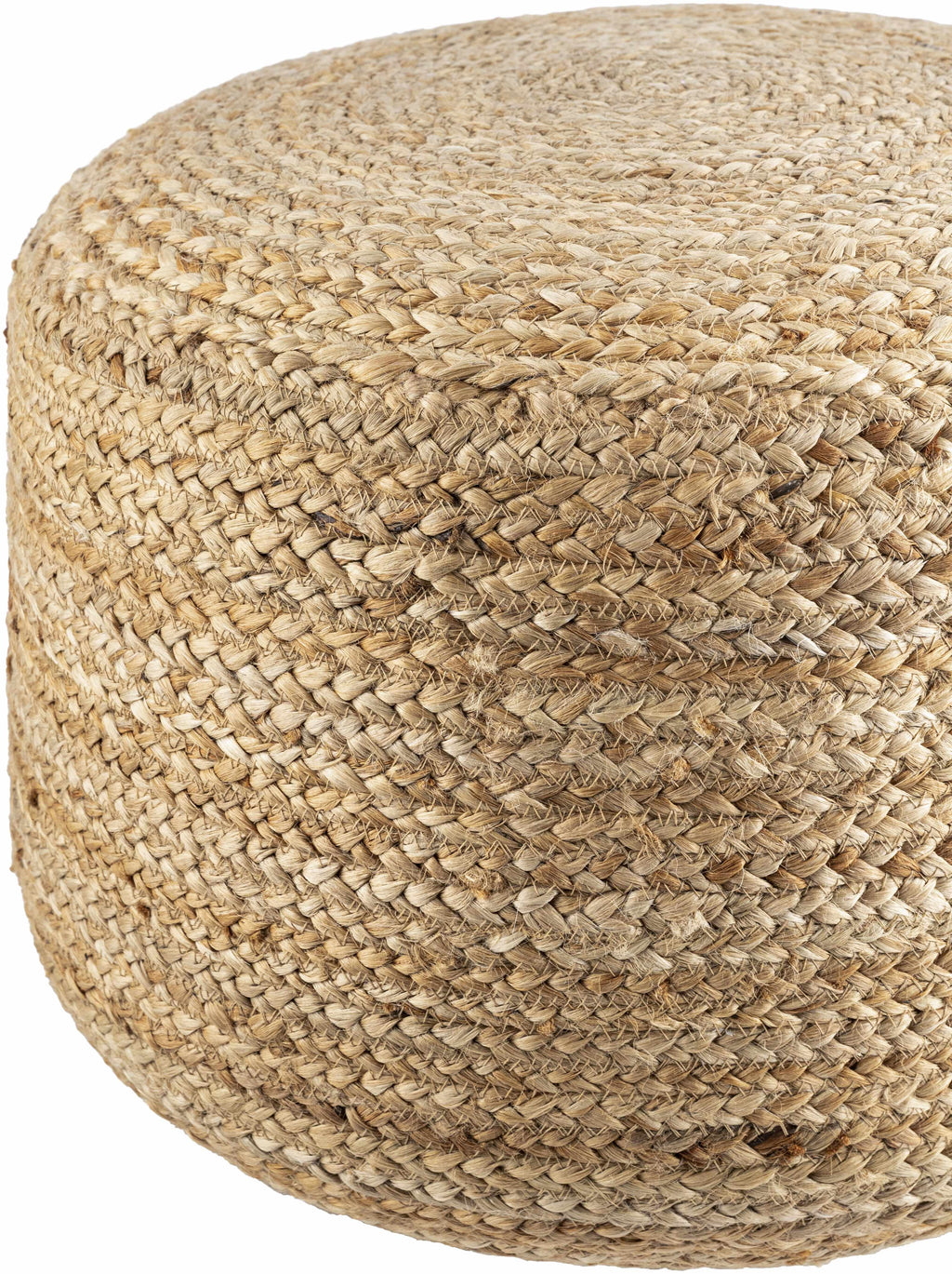 Lavertezzo Beige & Peach Knitted Jute Pouf