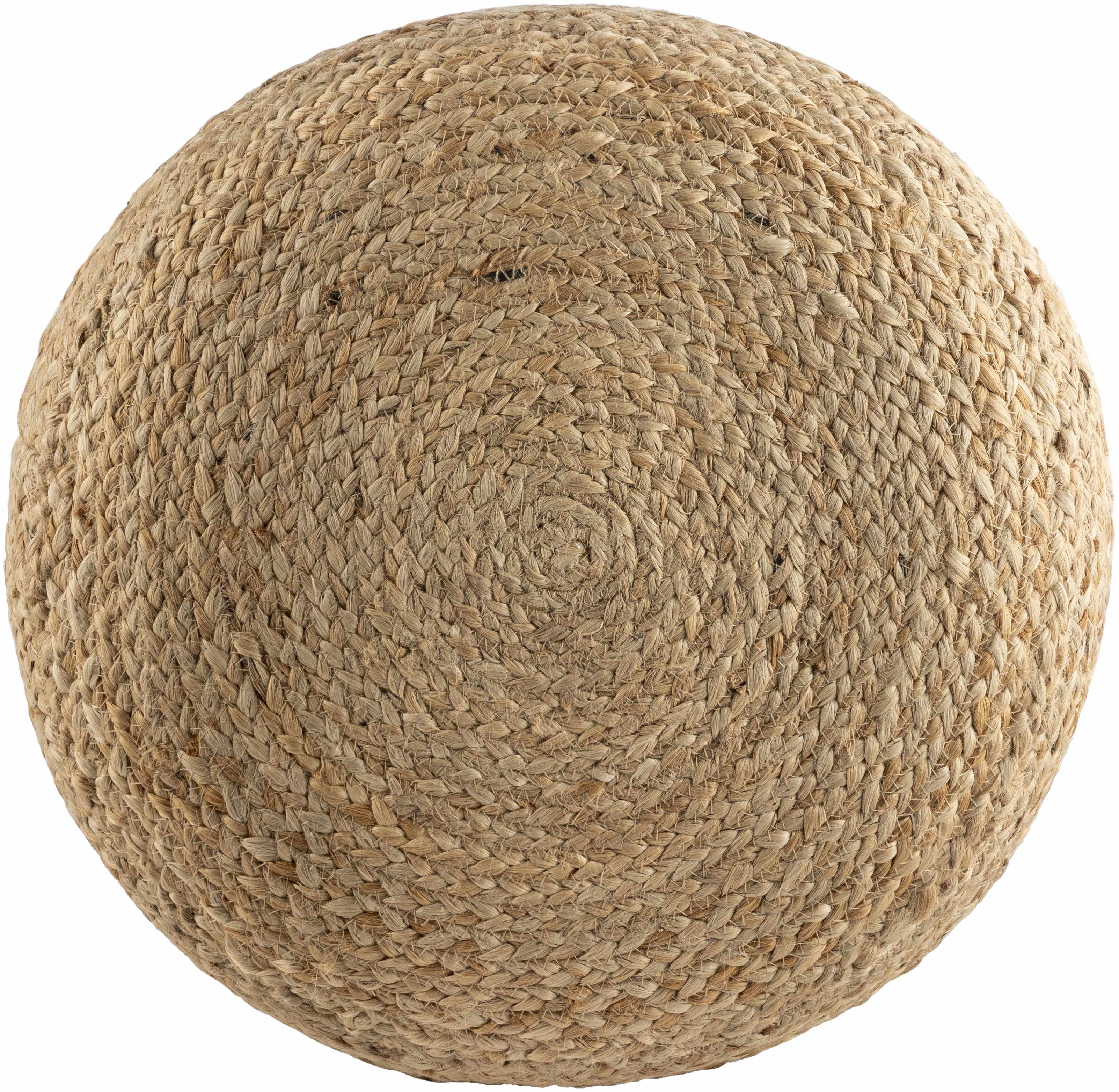 Lavertezzo Beige & Peach Knitted Jute Pouf